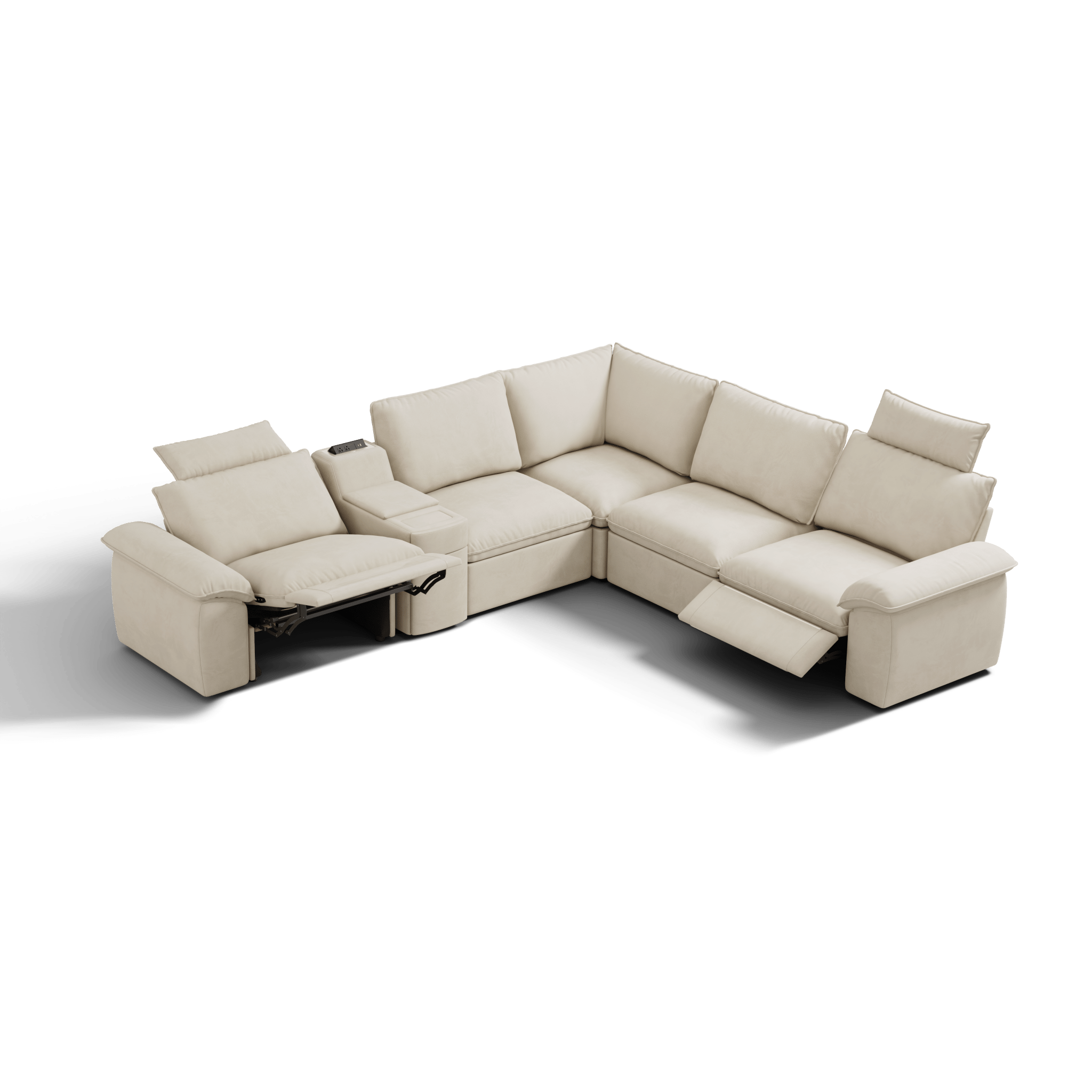 SOMA Prestige 5 Seat V - shaped, with 2 Recliners & Console | Nap Armrests