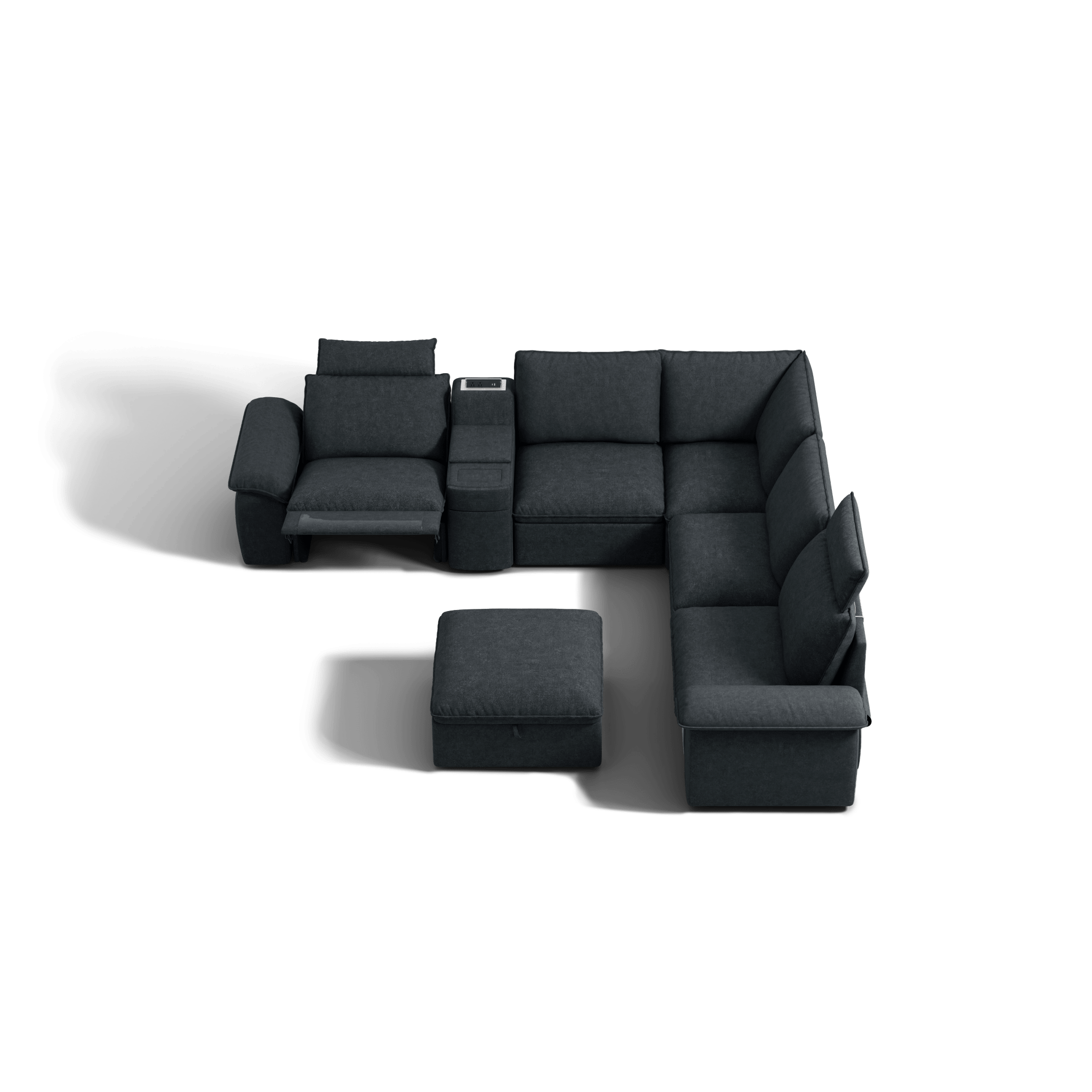 SOMA Prestige 6 Seat V - shaped, with 2 Recliners & Console | Nap Armrests