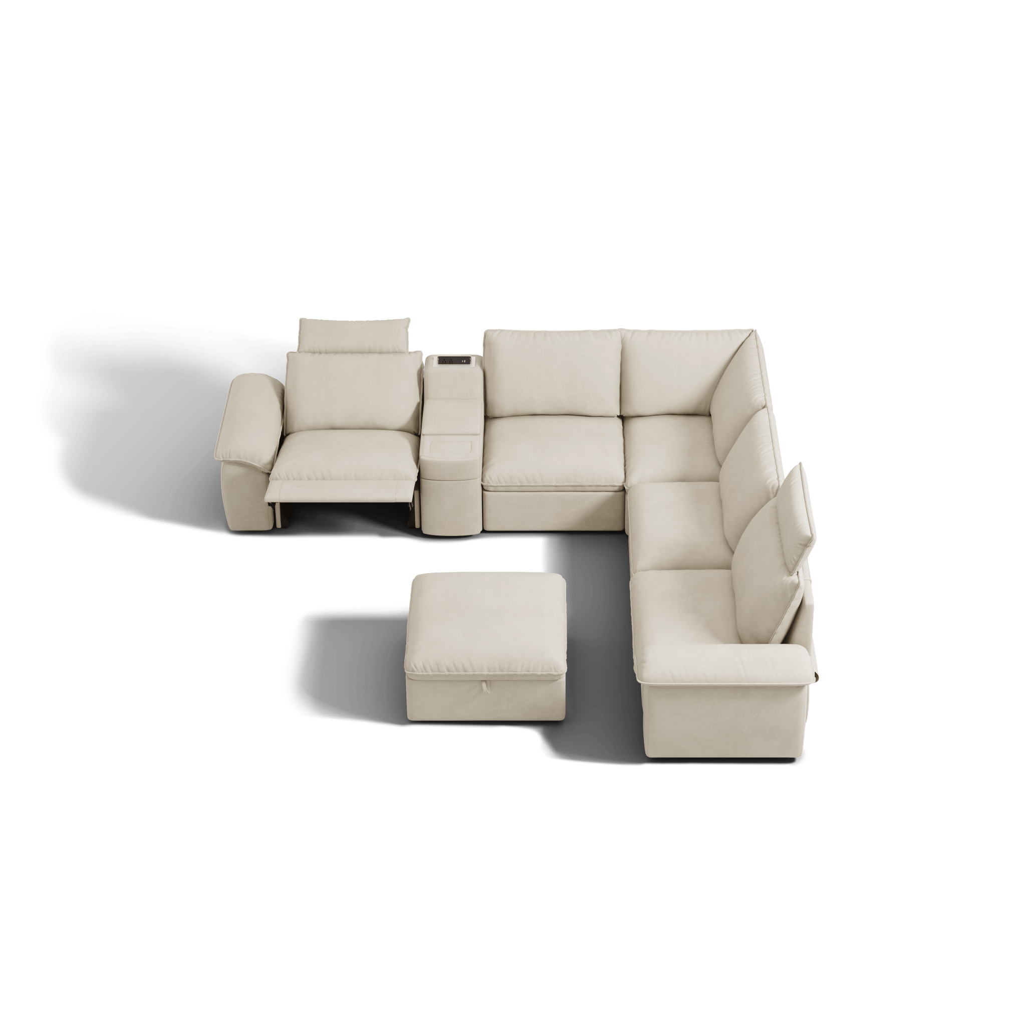 SOMA Prestige 6 Seat V - shaped, with 2 Recliners & Console | Nap Armrests