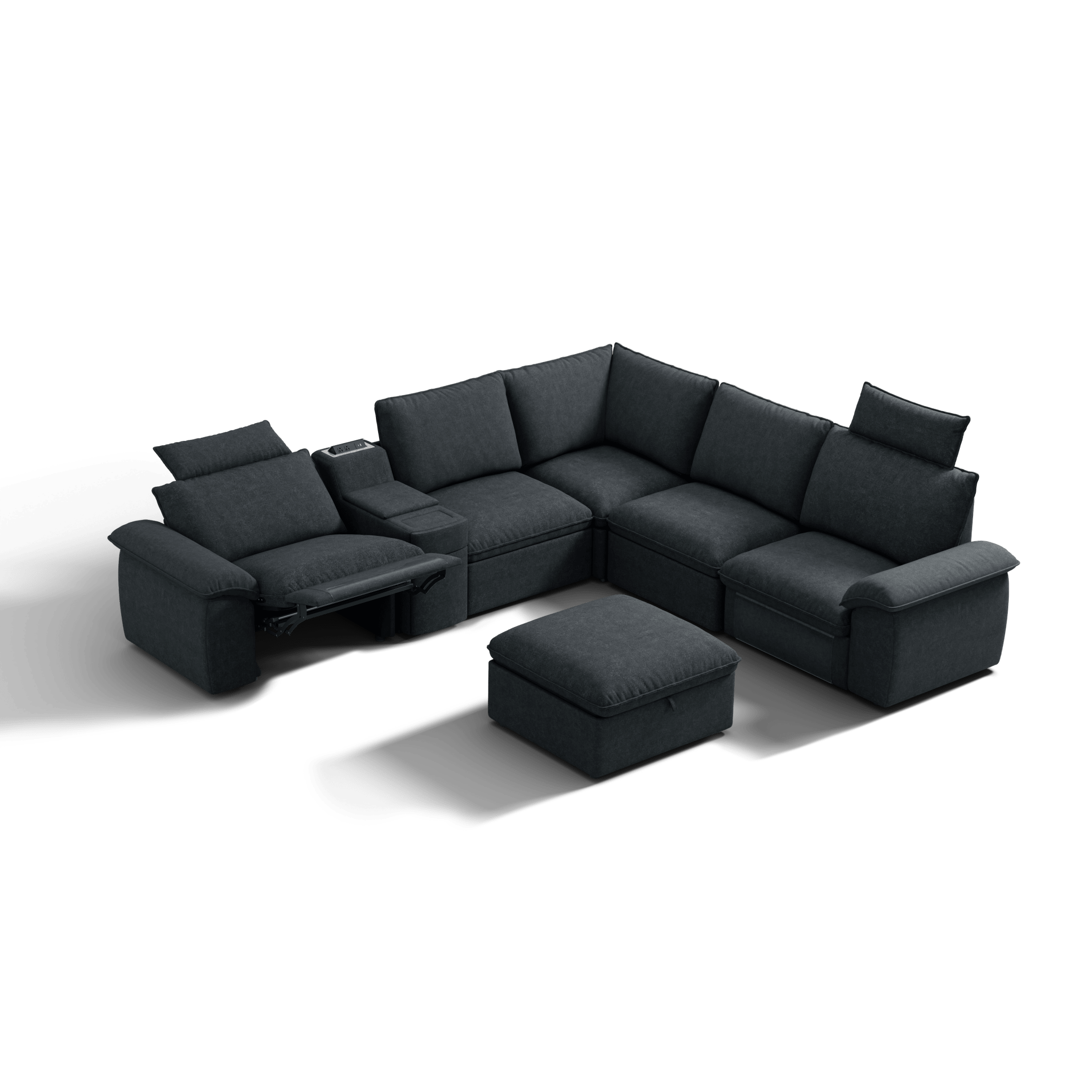 SOMA Prestige 6 Seat V - shaped, with 2 Recliners & Console | Nap Armrests
