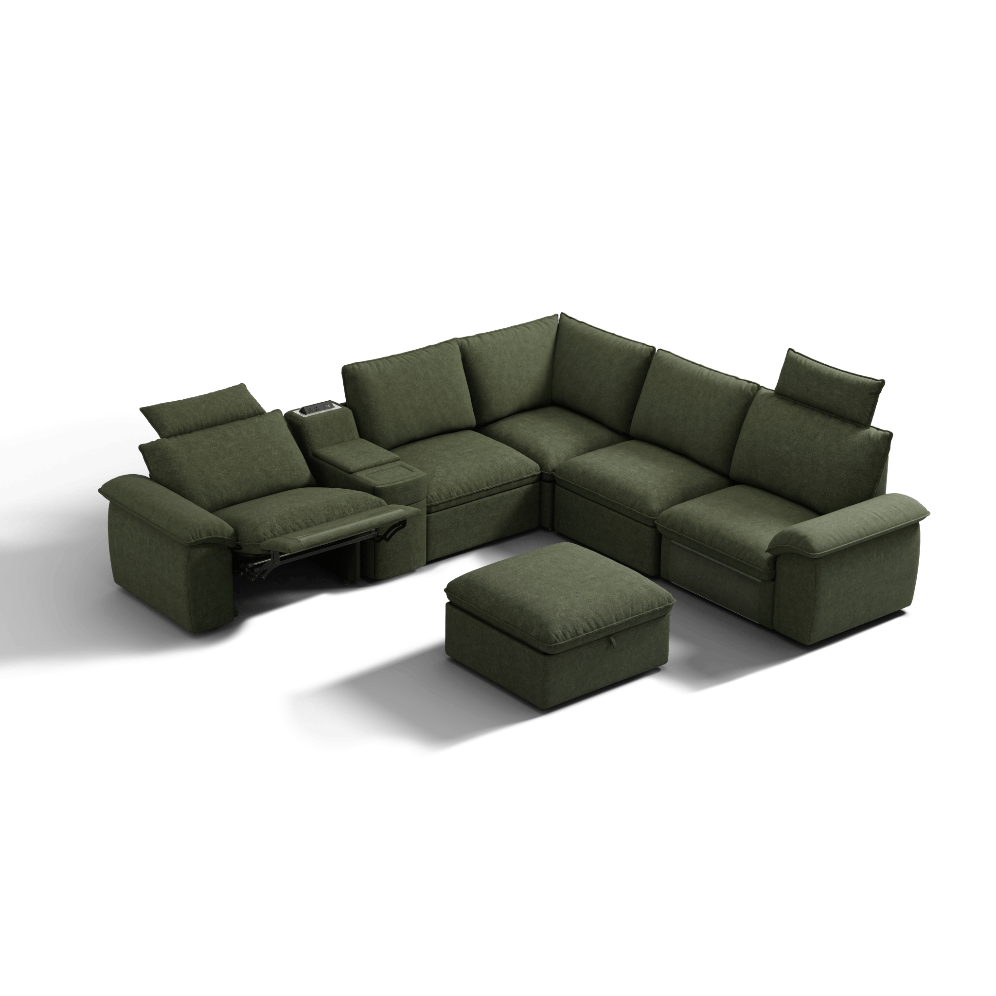 SOMA Prestige 6 Seat V - shaped, with 2 Recliners & Console | Nap Armrests