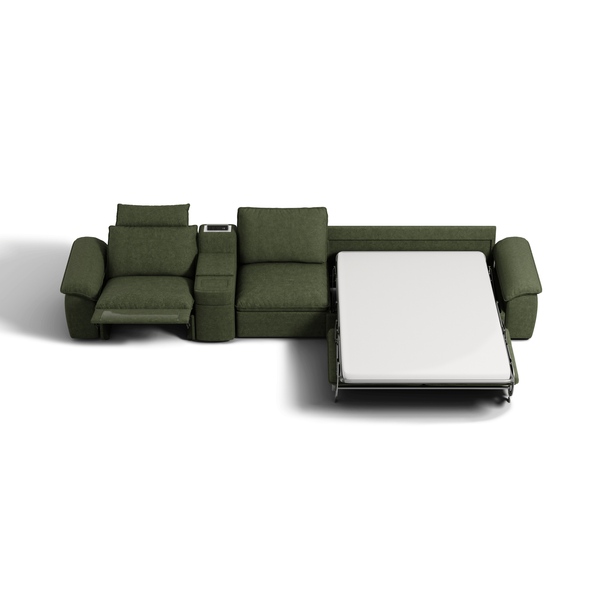 SOMA Oasis II 4 Seat L - shaped Versatile Recliner, with Hidden One - pull Sofa Bed | Nap Armrests