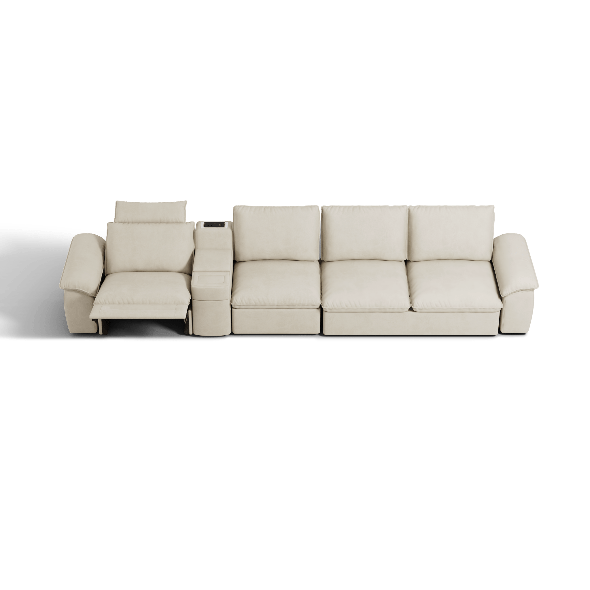 SOMA Oasis I 4 Seat L - shaped Versatile Recliner, with Hidden Sofa Bed | Nap Armrests