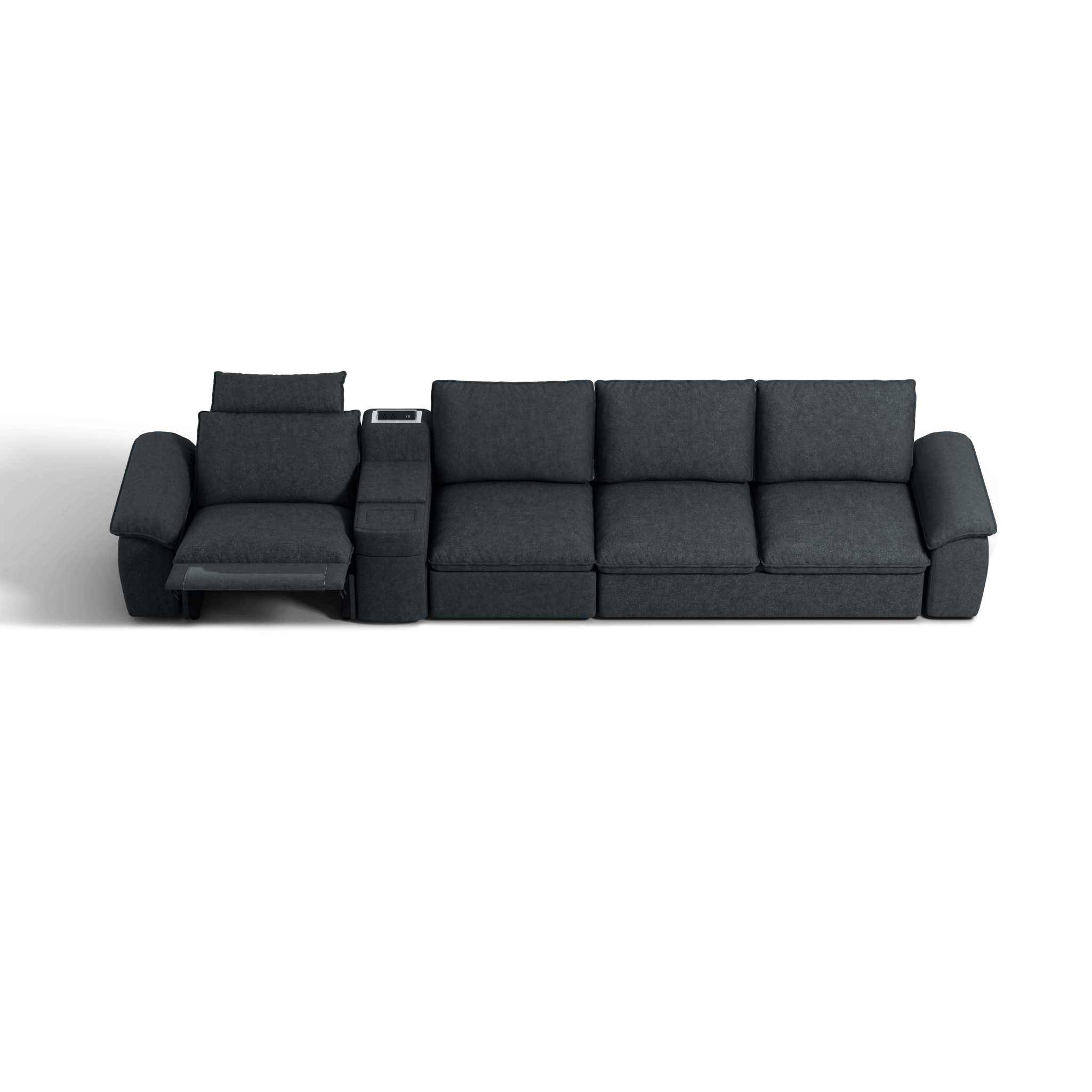 SOMA Oasis II 4 Seat L - shaped Versatile Recliner, with Hidden One - pull Sofa Bed | Nap Armrests