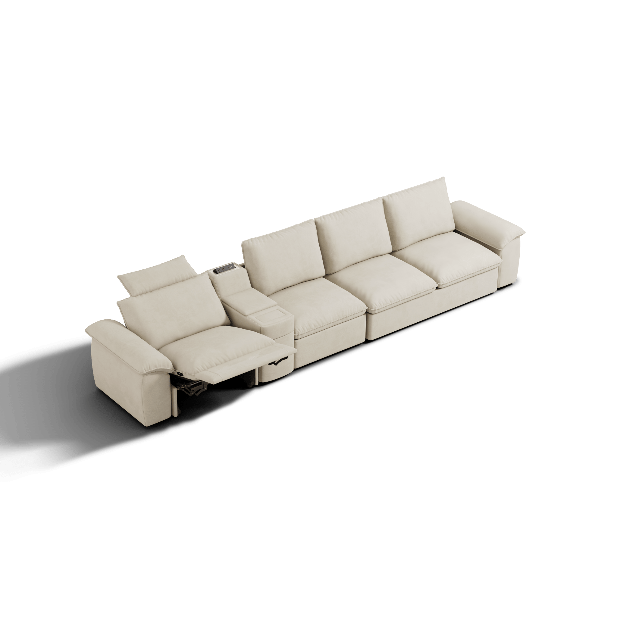 SOMA Oasis II 4 Seat L - shaped Versatile Recliner, with Hidden One - pull Sofa Bed | Nap Armrests