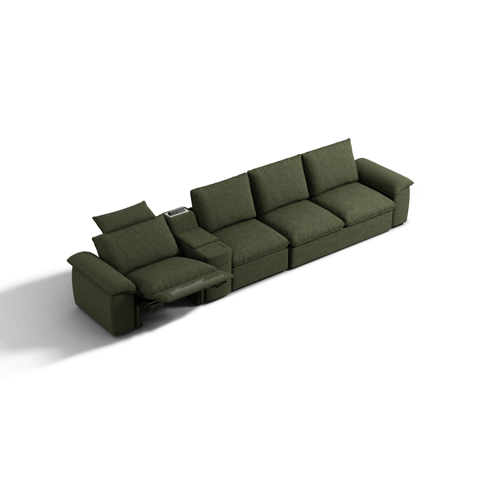 SOMA Oasis I 4 Seat L - shaped Versatile Recliner, with Hidden Sofa Bed | Nap Armrests
