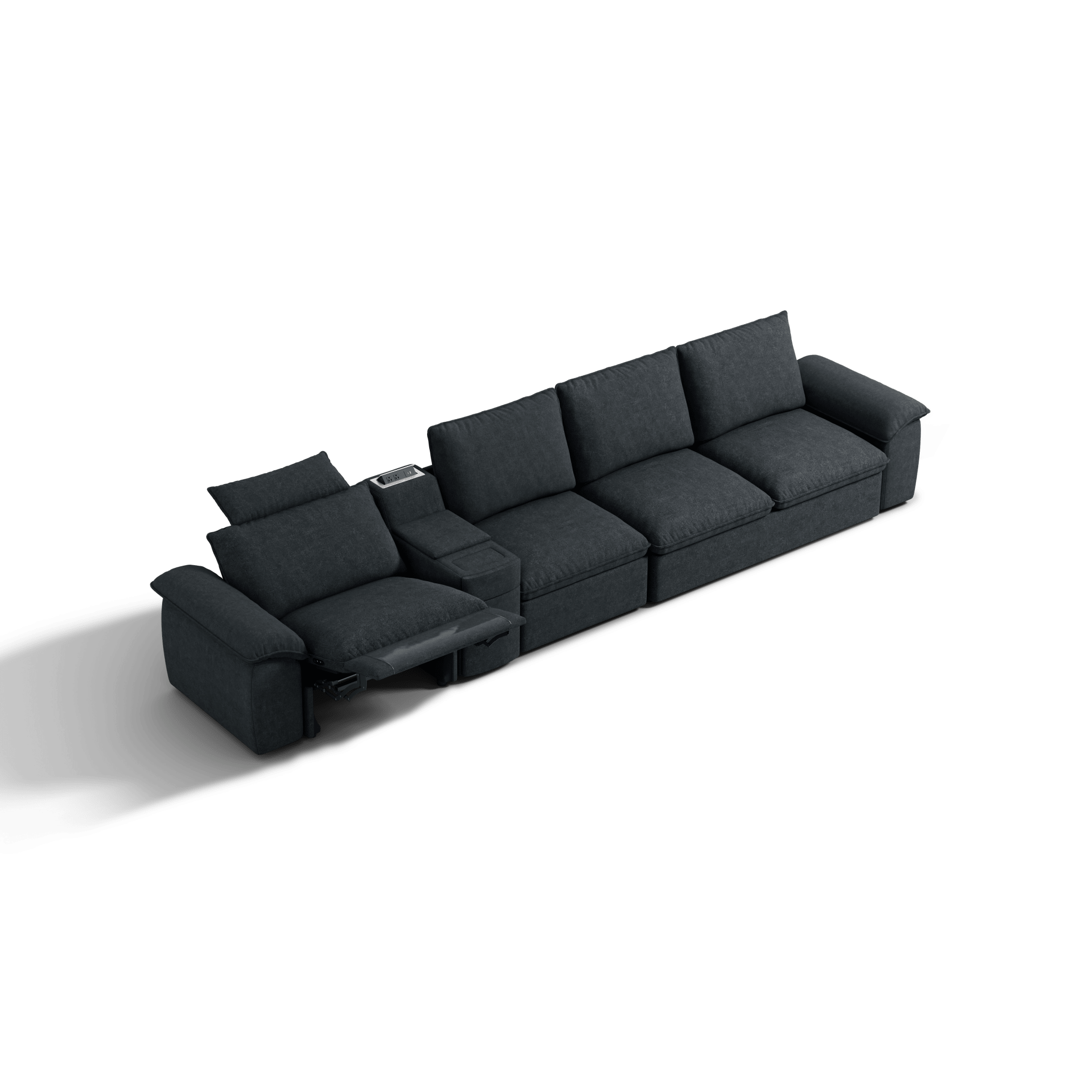 SOMA Oasis I 4 Seat L - shaped Versatile Recliner, with Hidden Sofa Bed | Nap Armrests