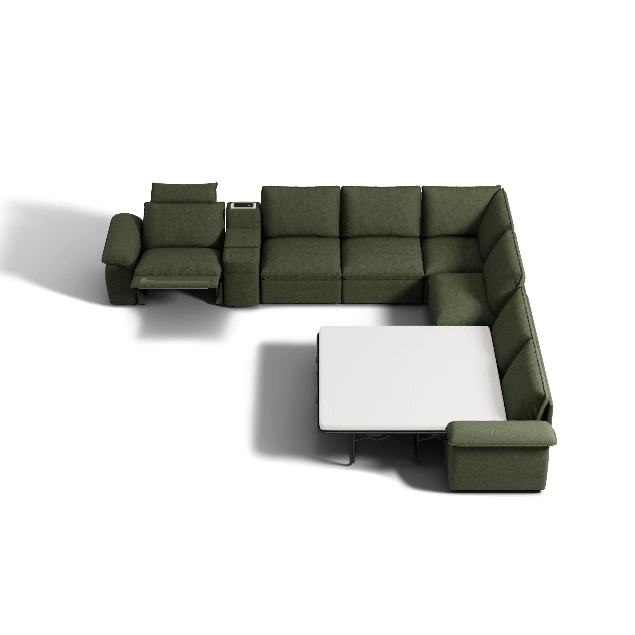 SOMA Oasis I 7 Seat V - shaped Versatile Recliner, with Hidden Sofa Bed | Nap Armrests