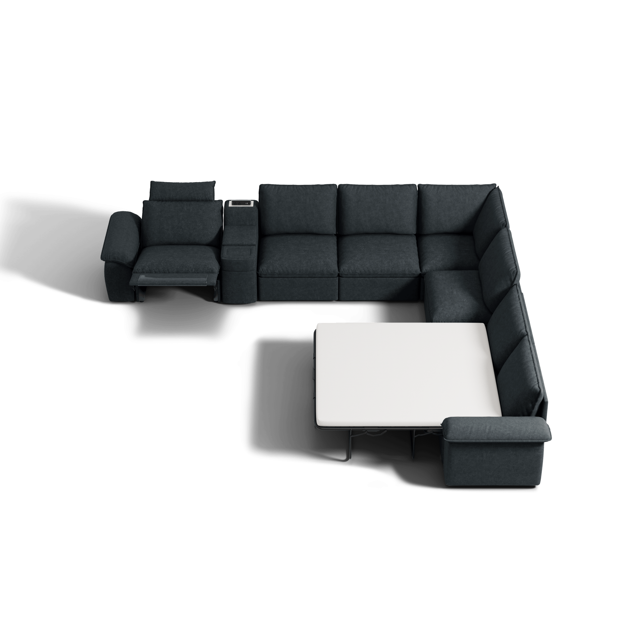 SOMA Oasis I 7 Seat V - shaped Versatile Recliner, with Hidden Sofa Bed | Nap Armrests