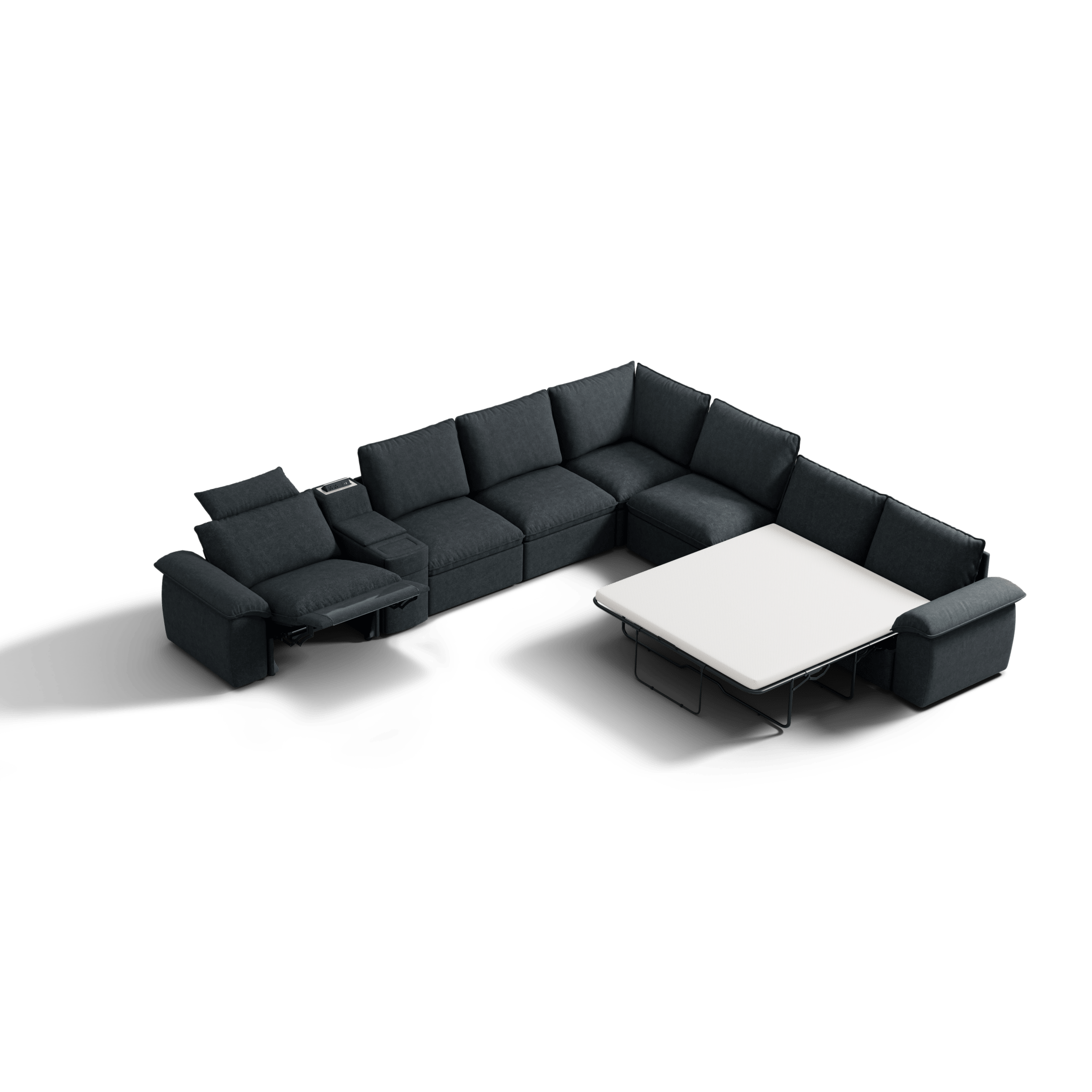 SOMA Oasis I 7 Seat V - shaped Versatile Recliner, with Hidden Sofa Bed | Nap Armrests
