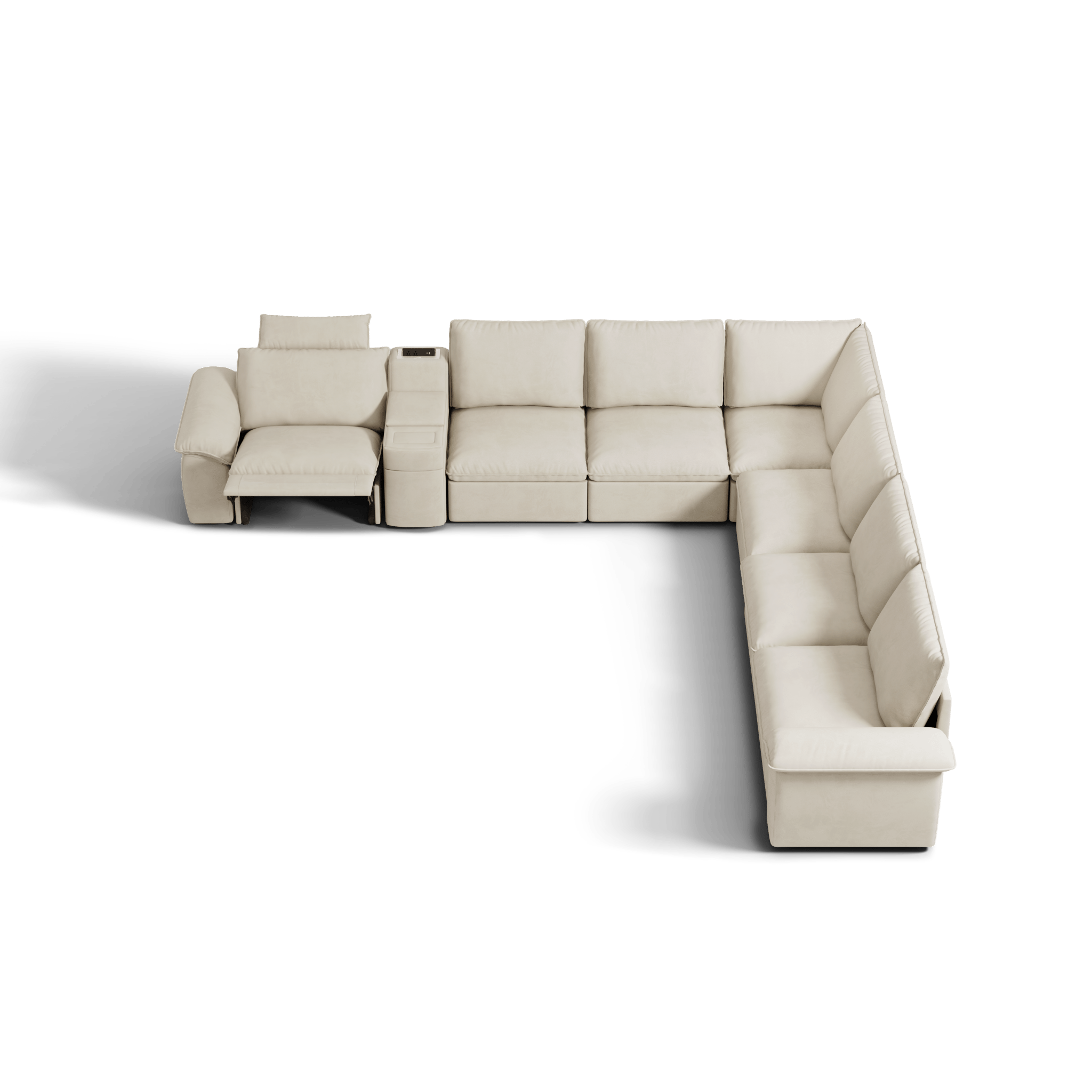 SOMA Oasis II 7 Seat V - shaped Versatile Recliner, with Hidden One - pull Sofa Bed | Nap Armrests