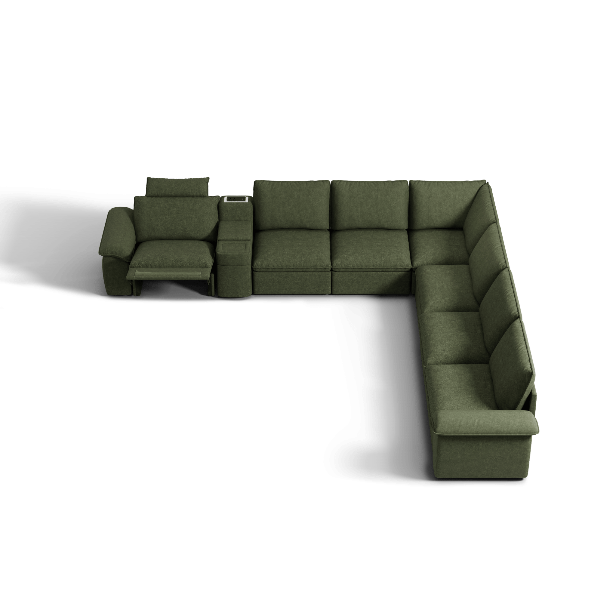 SOMA Oasis II 7 Seat V - shaped Versatile Recliner, with Hidden One - pull Sofa Bed | Nap Armrests