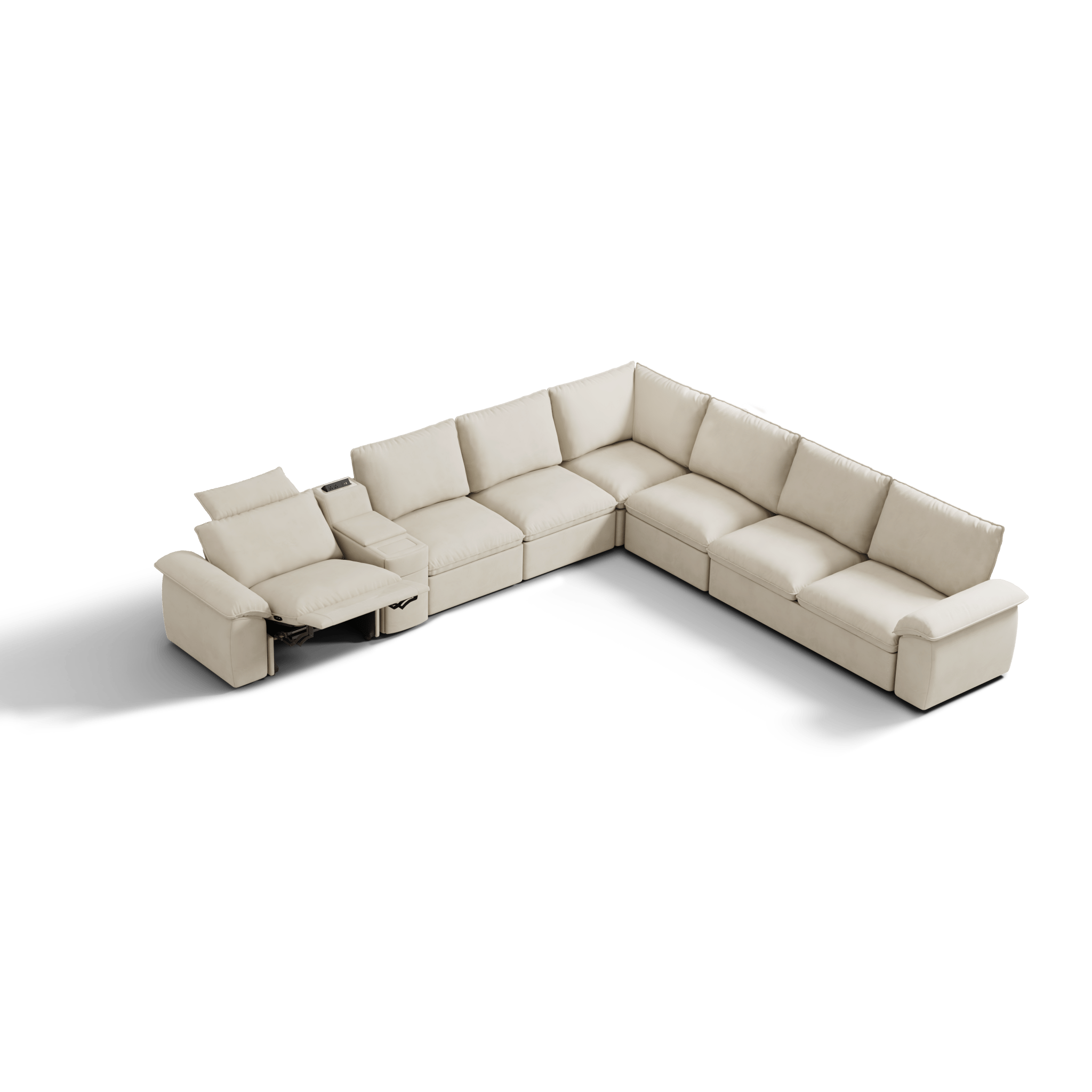 SOMA Oasis II 7 Seat V - shaped Versatile Recliner, with Hidden One - pull Sofa Bed | Nap Armrests