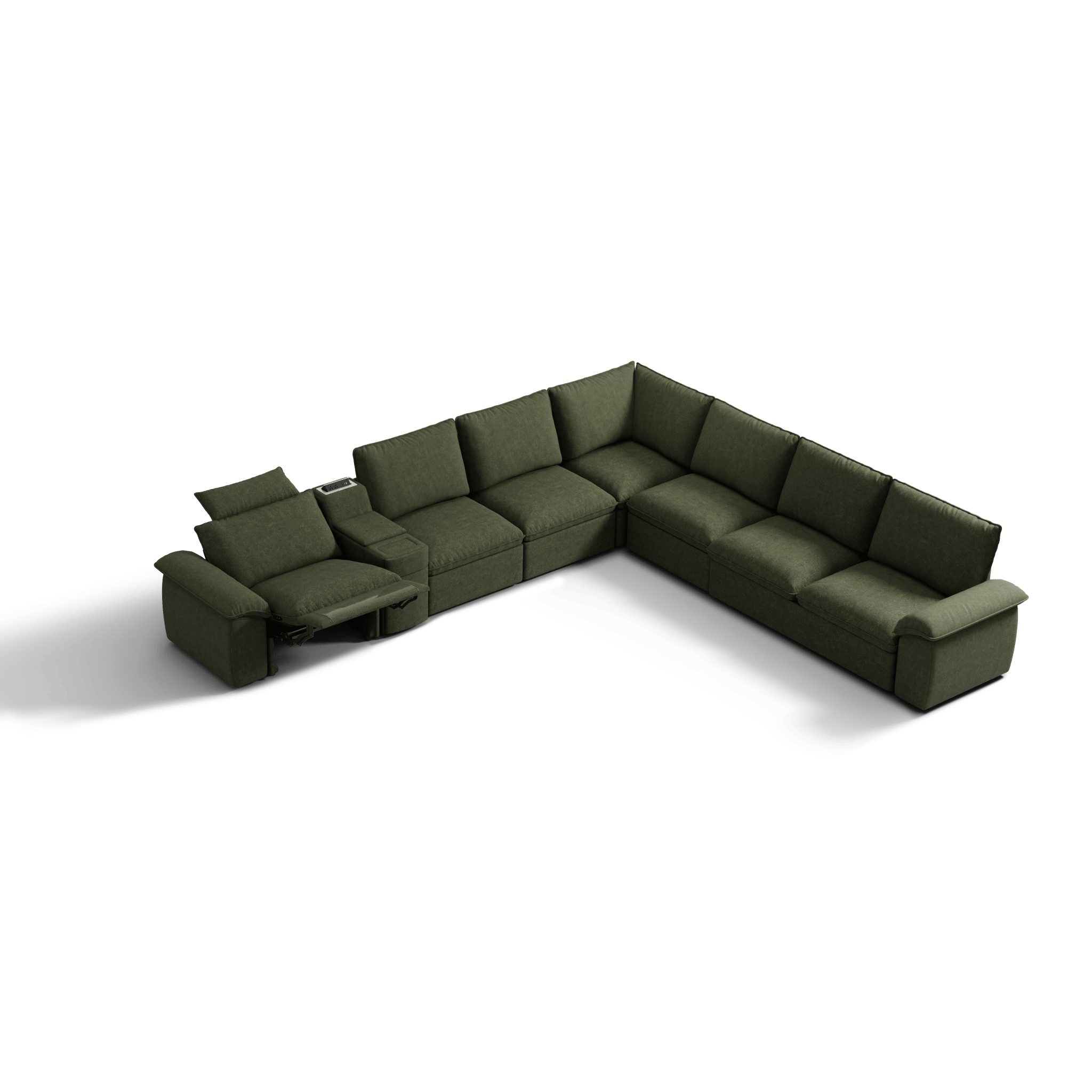 SOMA Oasis II 7 Seat V - shaped Versatile Recliner, with Hidden One - pull Sofa Bed | Nap Armrests
