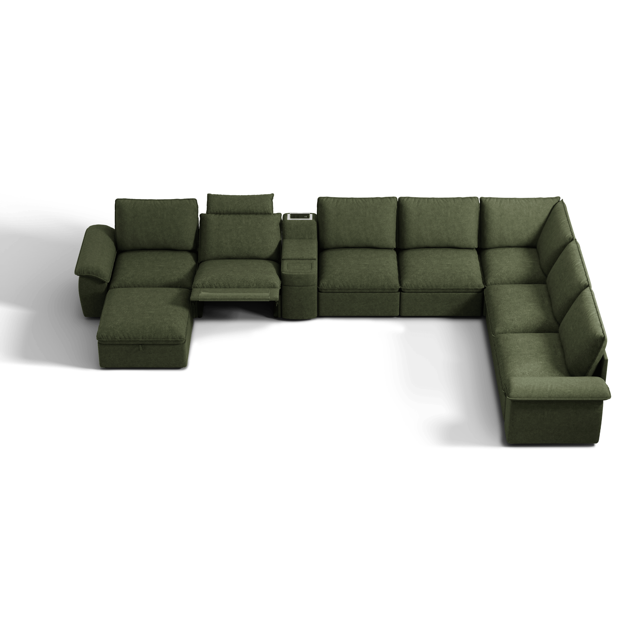 SOMA Oasis II 8 Seat L - shaped Versatile Recliner, with Hidden One - pull Sofa Bed | Nap Armrests