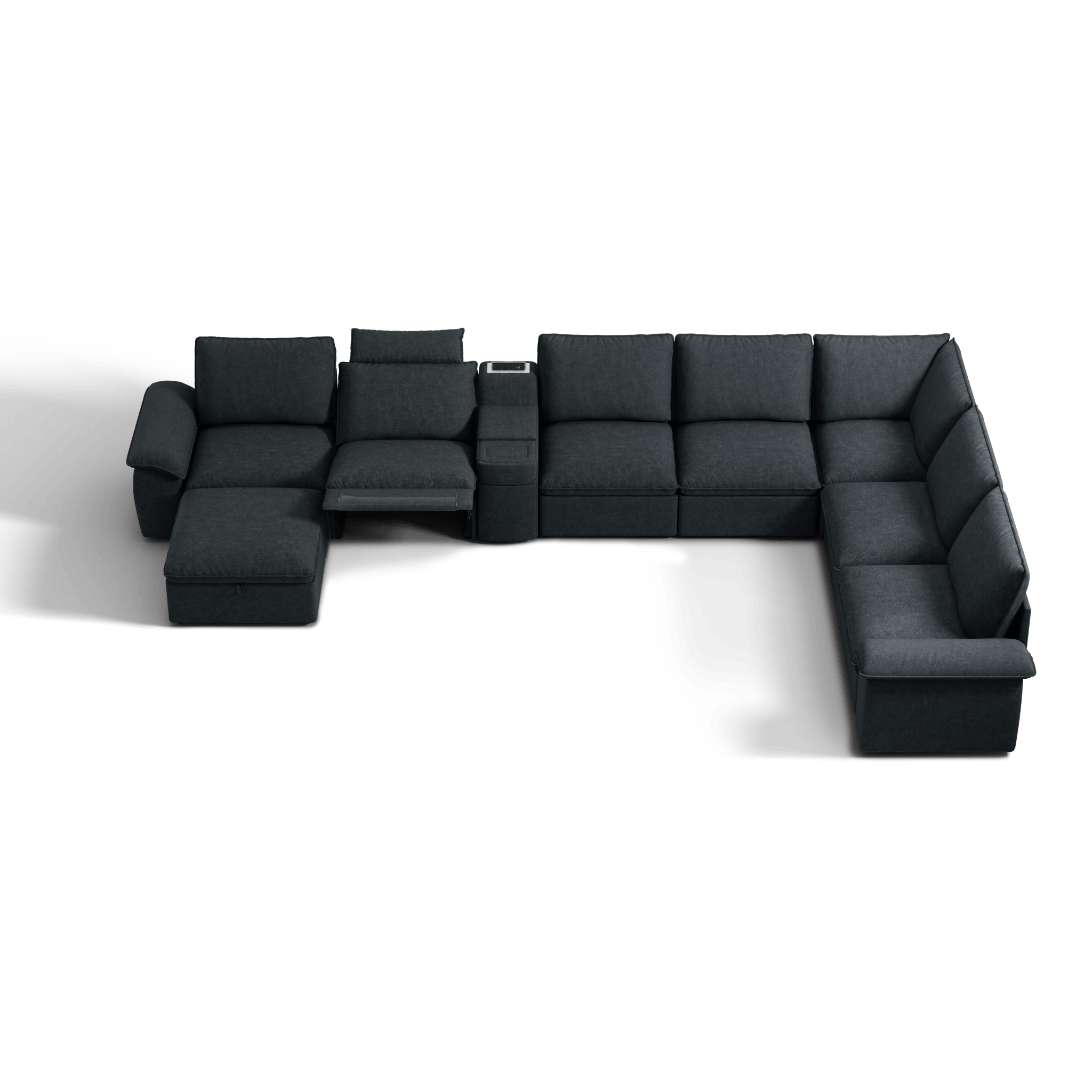 SOMA Oasis II 8 Seat L - shaped Versatile Recliner, with Hidden One - pull Sofa Bed | Nap Armrests