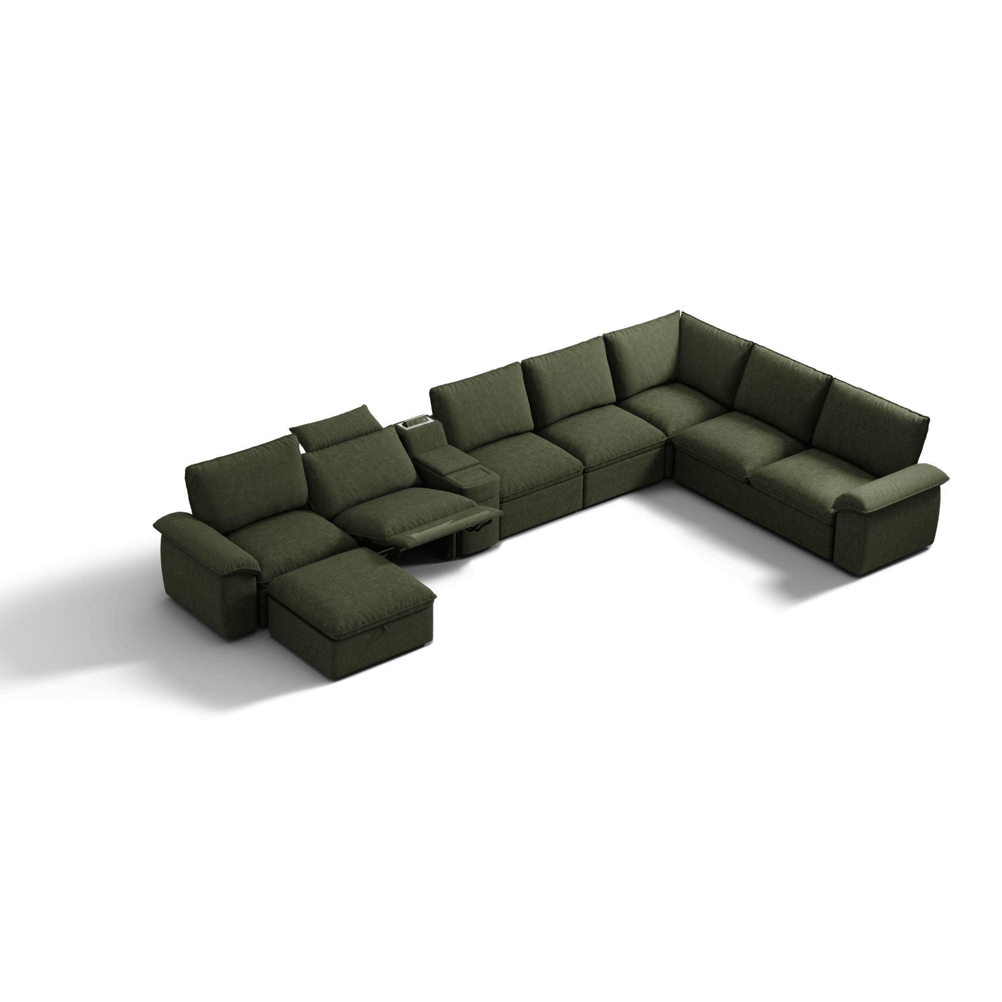 SOMA Oasis I 8 Seat L - shaped Versatile Recliner, with Hidden Sofa Bed | Nap Armrests