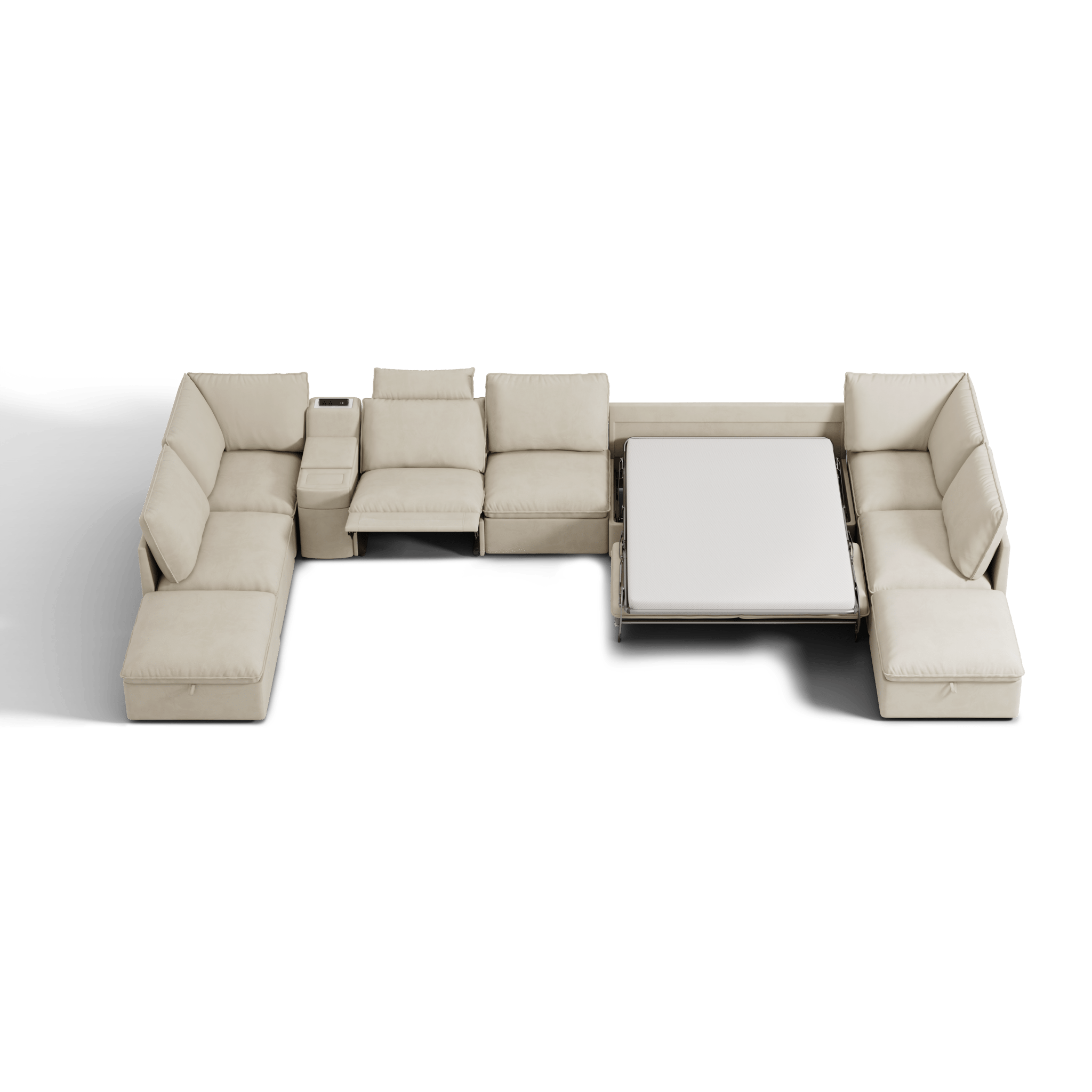 SOMA Oasis II 10 Seat L - shaped Versatile Recliner, with Hidden One - pull Sofa Bed