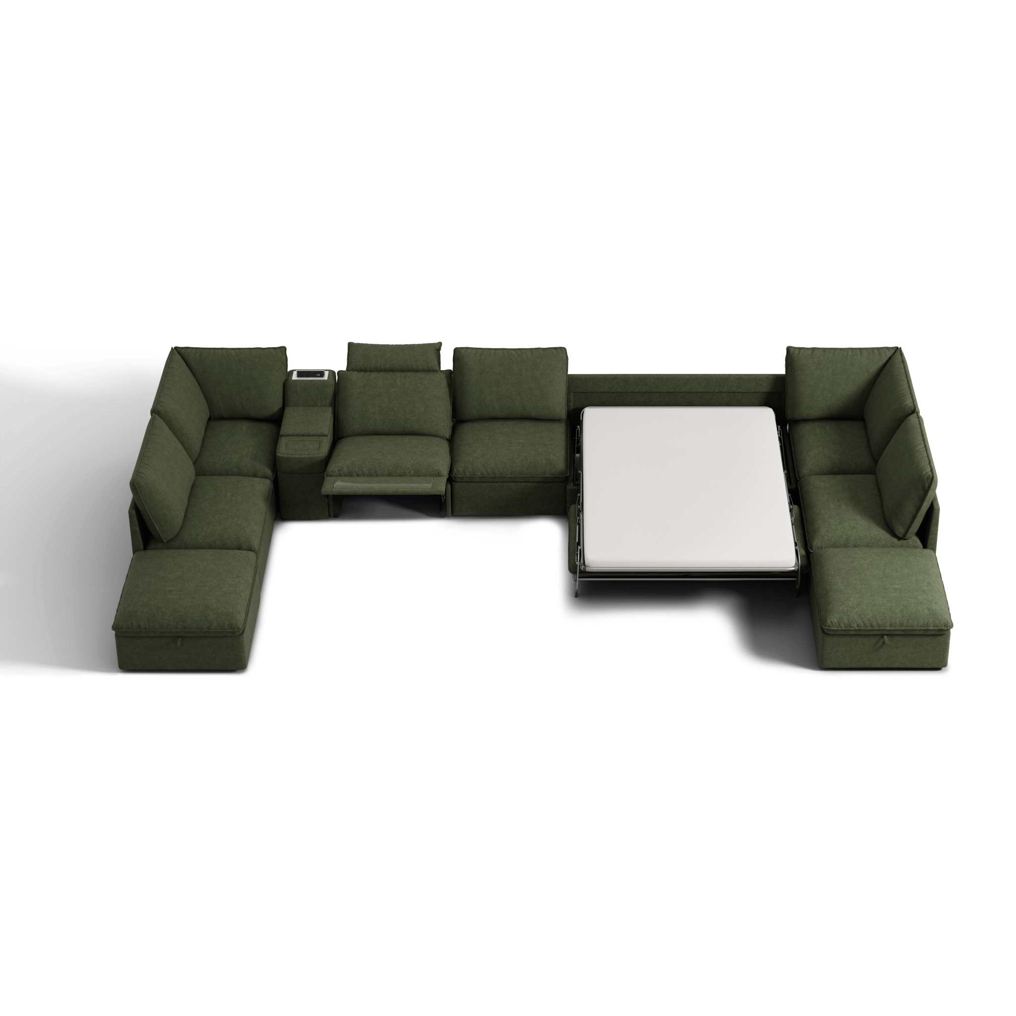 SOMA Oasis II 10 Seat L - shaped Versatile Recliner, with Hidden One - pull Sofa Bed