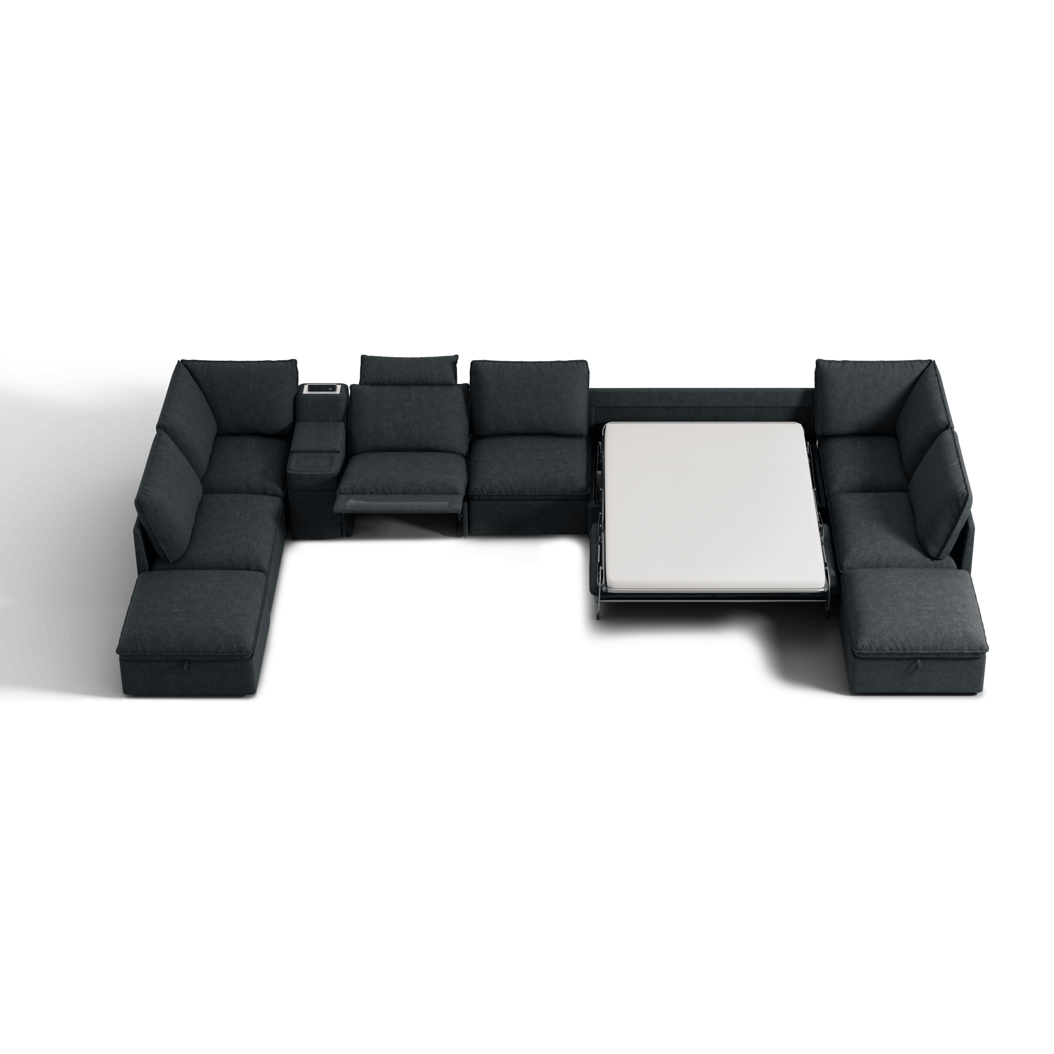 SOMA Oasis II 10 Seat L - shaped Versatile Recliner, with Hidden One - pull Sofa Bed