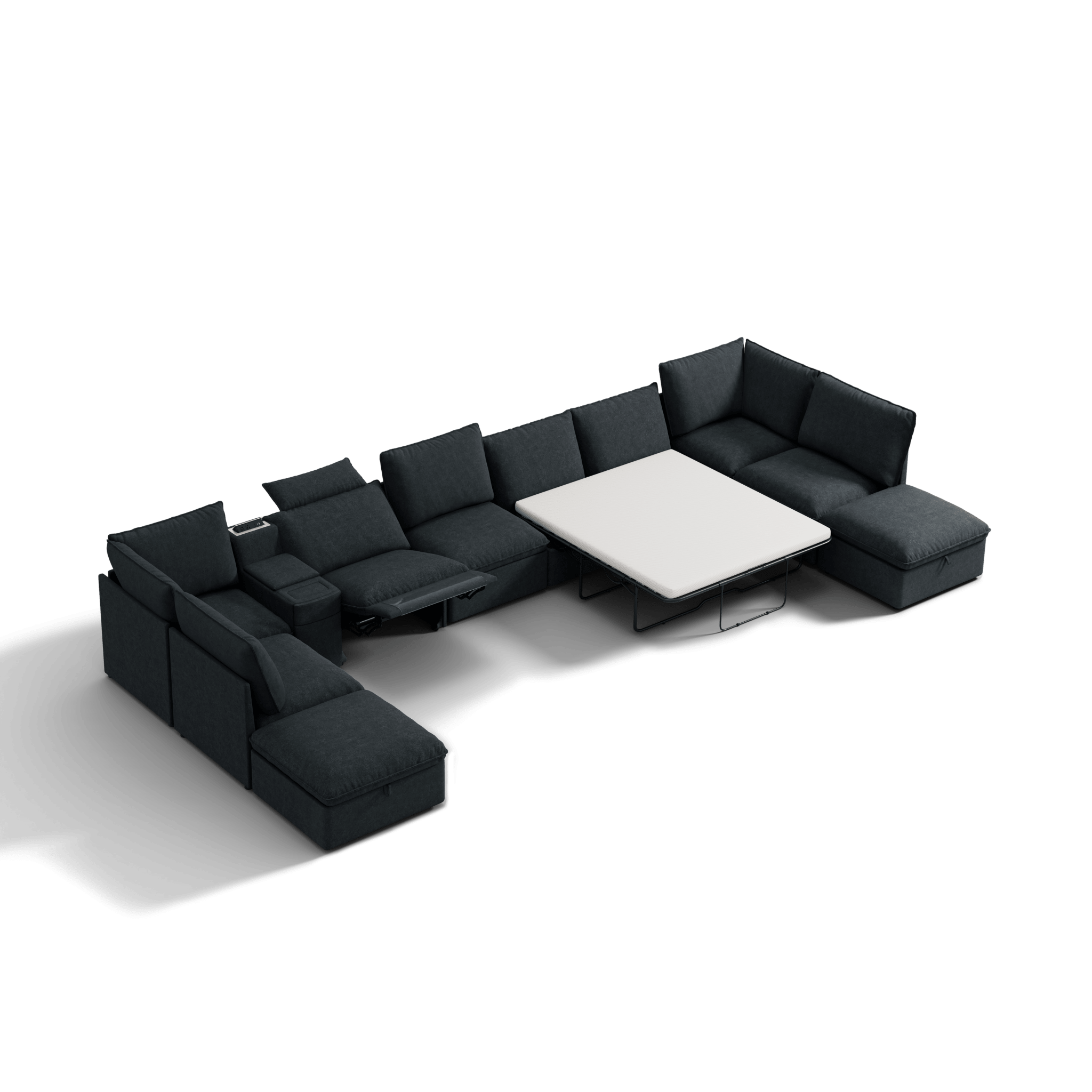 SOMA Oasis I 10 Seat L - shaped Versatile Recliner, with Hidden Sofa Bed