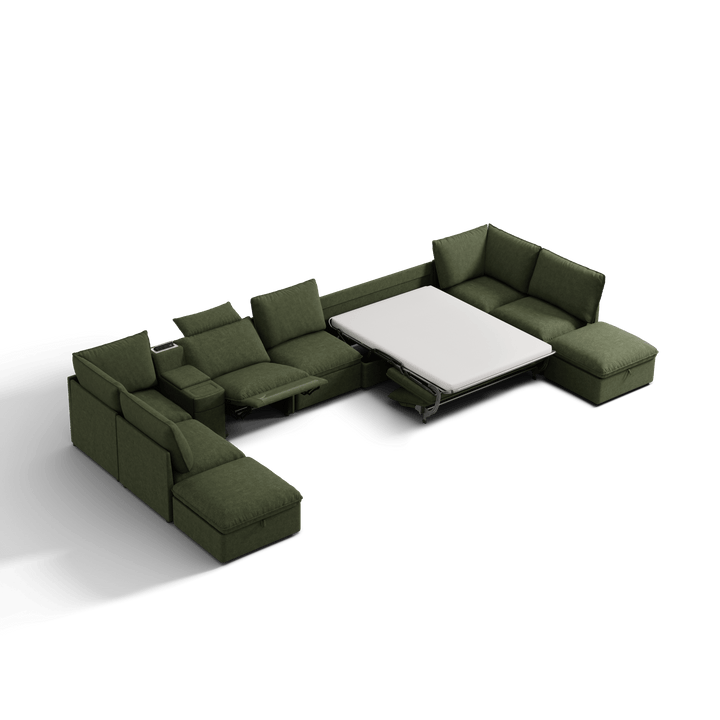 SOMA Oasis II 10 Seat L - shaped Versatile Recliner, with Hidden One - pull Sofa Bed