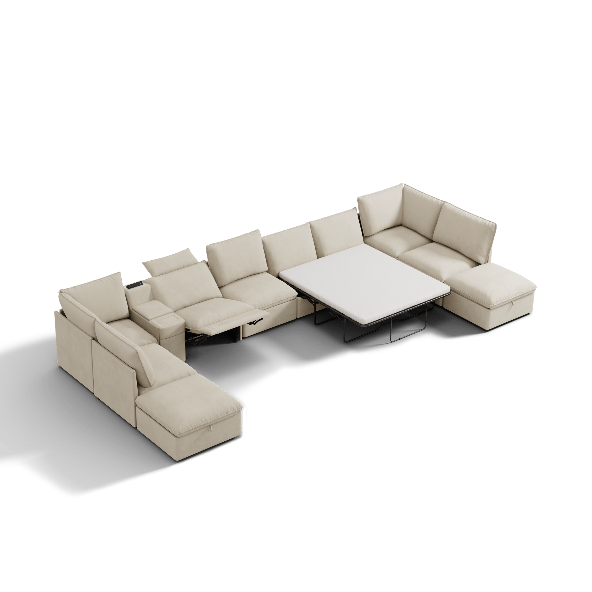 SOMA Oasis I 10 Seat L - shaped Versatile Recliner, with Hidden Sofa Bed