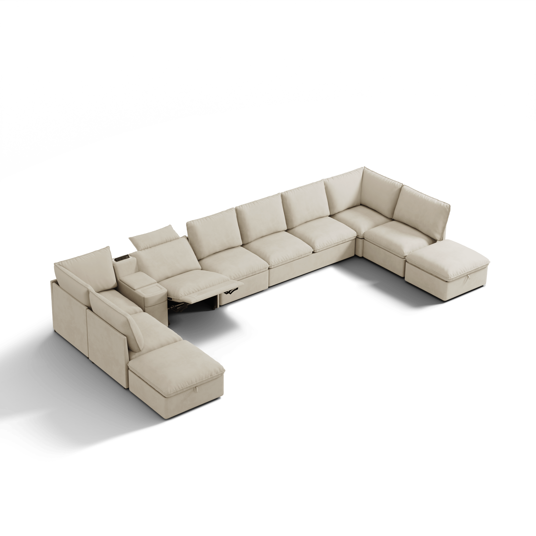 SOMA Oasis II 10 Seat L - shaped Versatile Recliner, with Hidden One - pull Sofa Bed