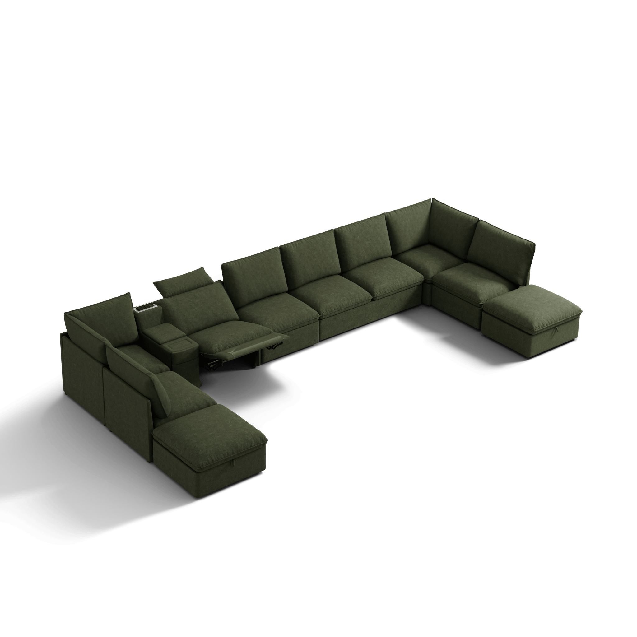 SOMA Oasis II 10 Seat L - shaped Versatile Recliner, with Hidden One - pull Sofa Bed
