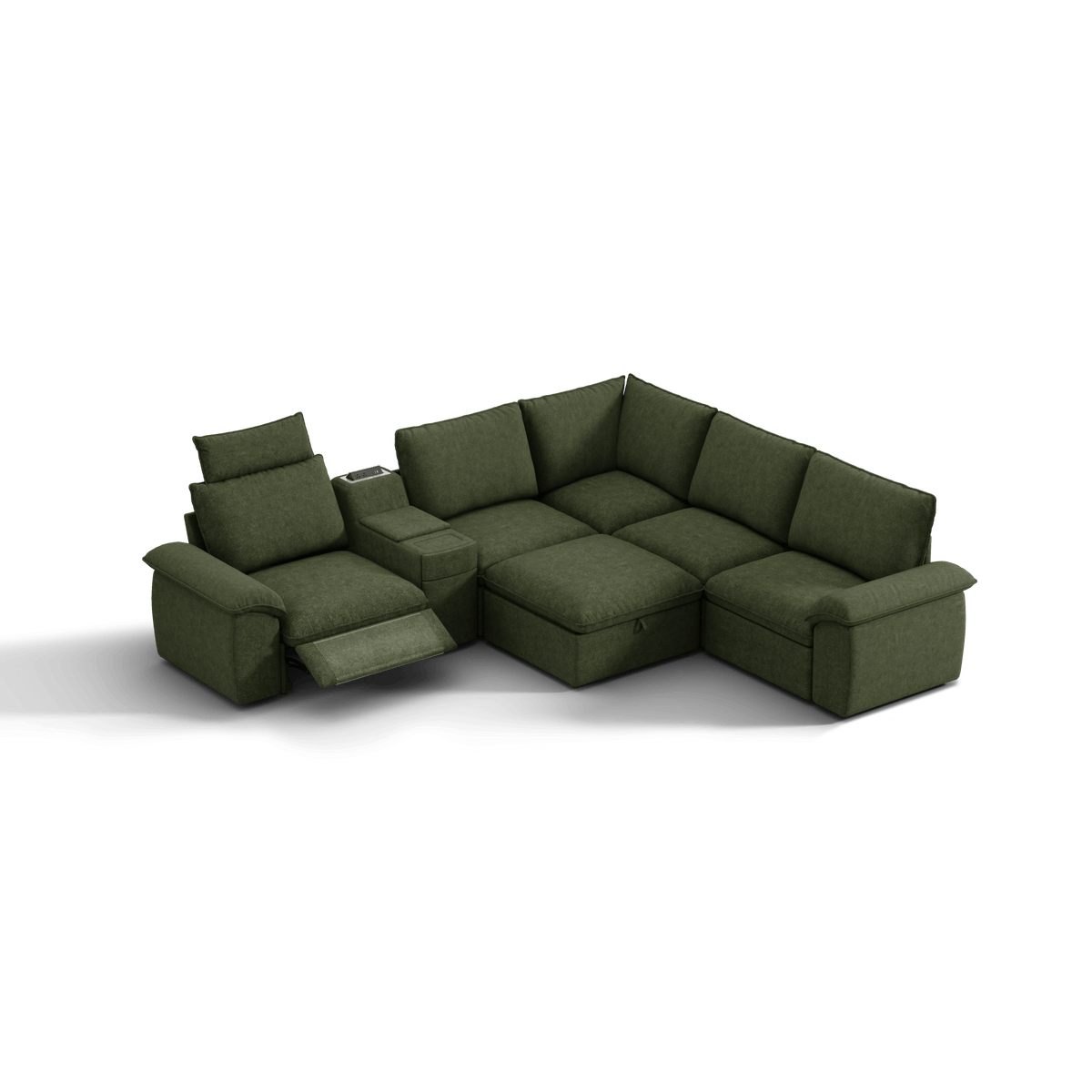 SOMA Prestige 6 Seat V-shaped, with Recliner & Power Console | Nap Armrests