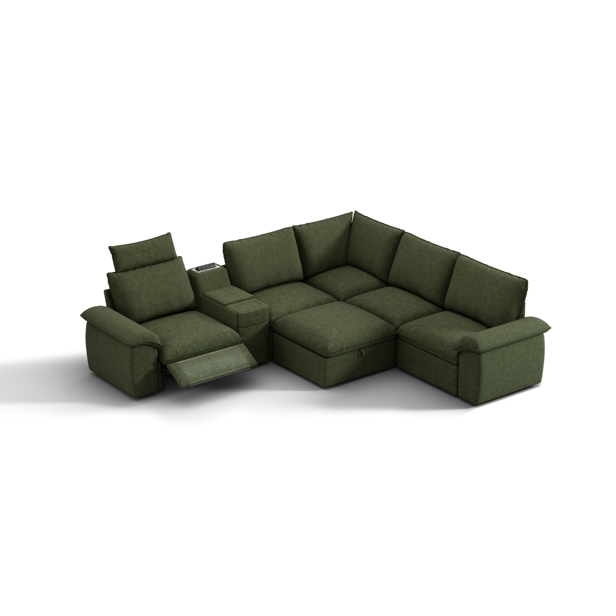 SOMA Prestige 6 Seat V-shaped, with Recliner & Power Console | Nap Armrests