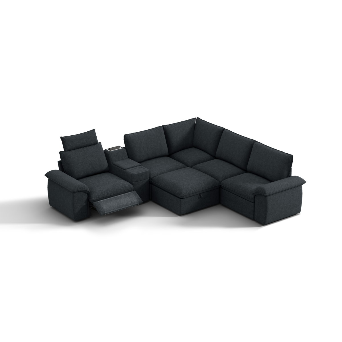 SOMA Prestige 6 Seat V-shaped, with Recliner & Power Console | Nap Armrests