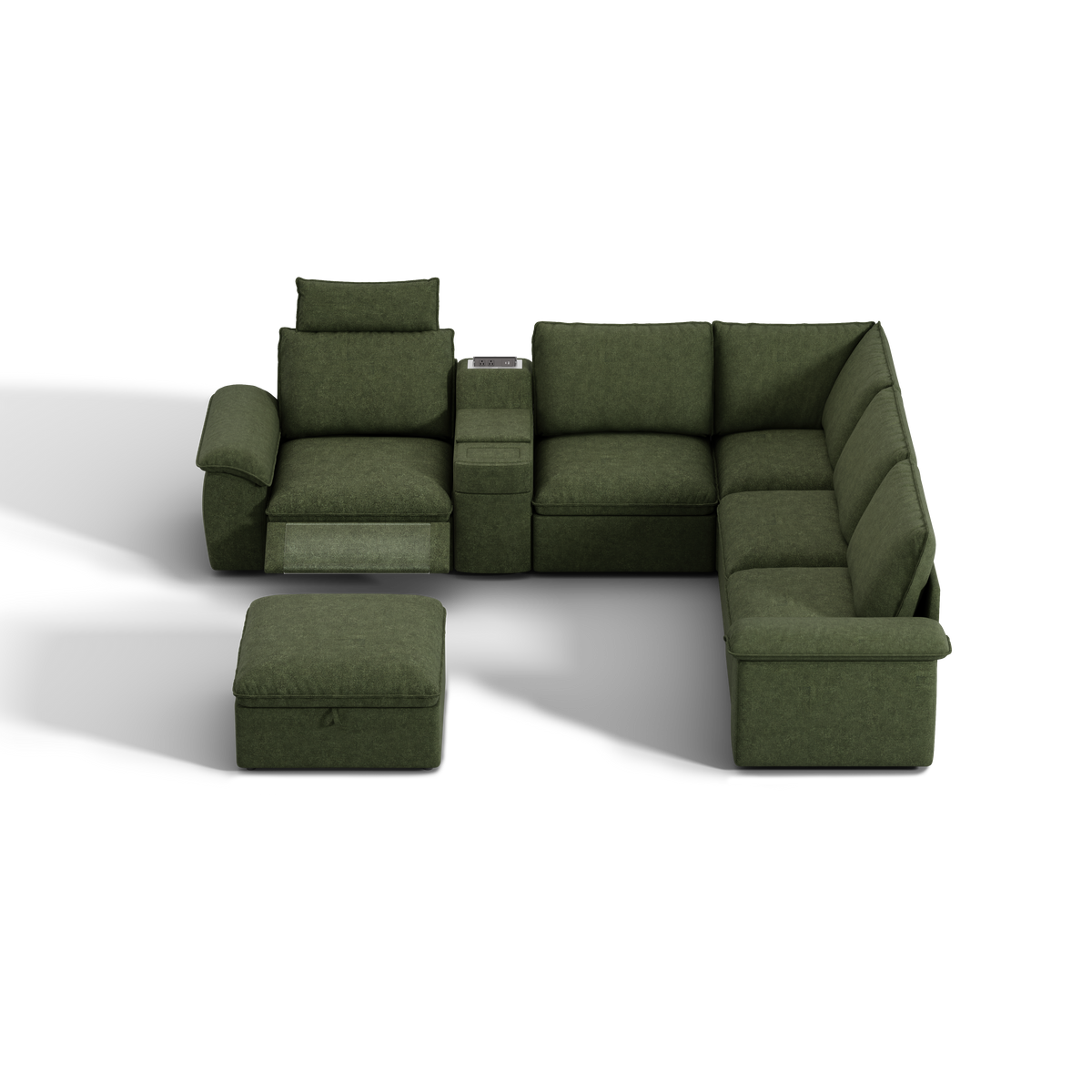 SOMA Prestige 6 Seat V-shaped, with Recliner & Power Console | Nap Armrests