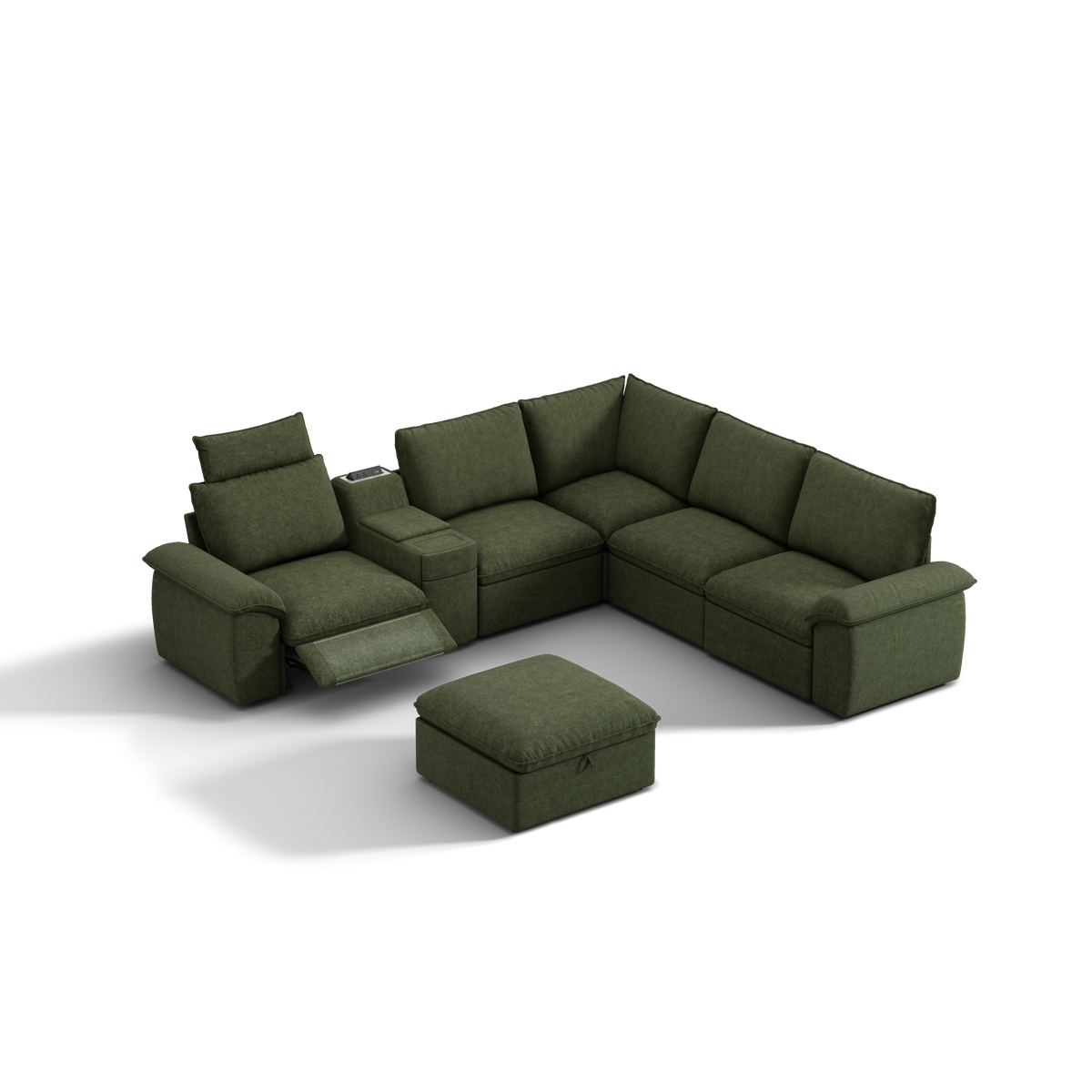 SOMA Prestige 6 Seat V-shaped, with Recliner & Power Console | Nap Armrests