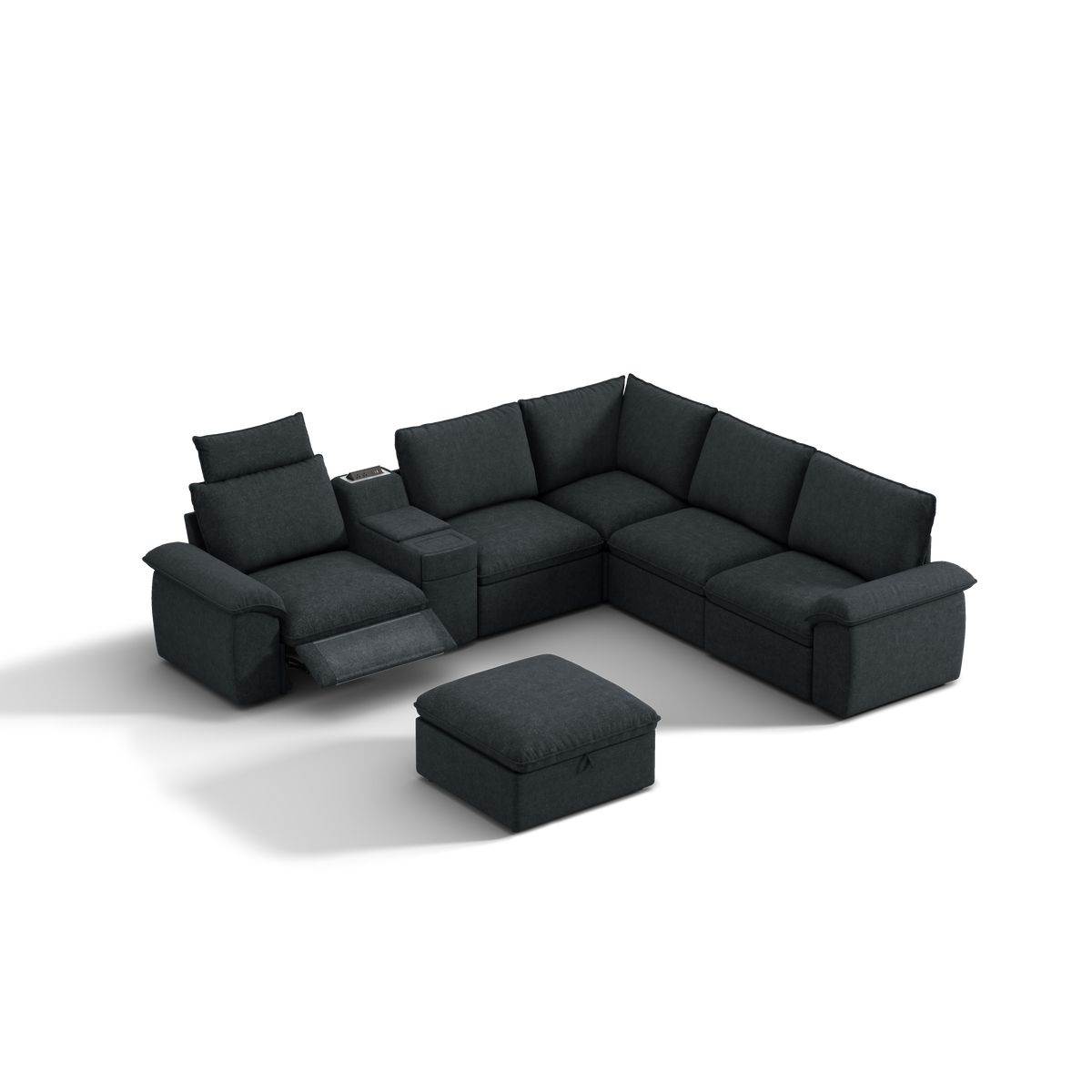 SOMA Prestige 6 Seat V-shaped, with Recliner & Power Console | Nap Armrests