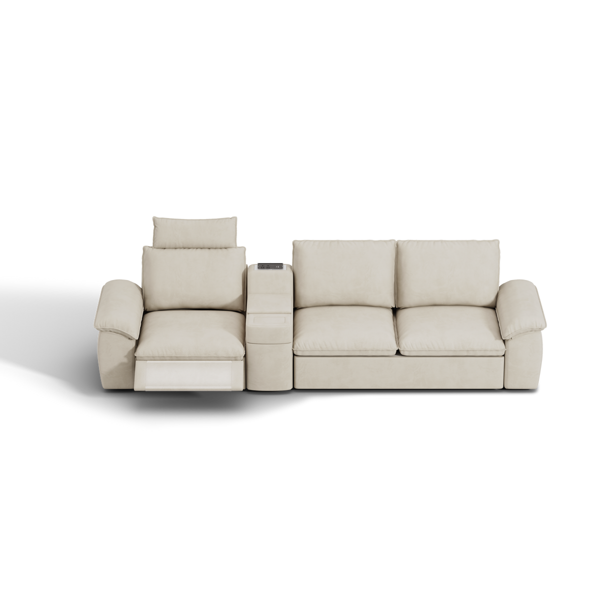 SOMA Oasis I 3 Seat Electric Sofa & Powered Console, with 2IN1 Hidden Sofa Bed | Nap Armrests