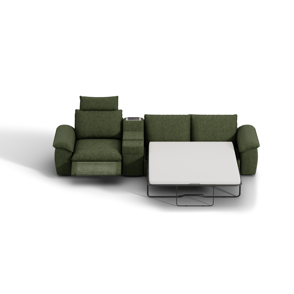 SOMA Oasis I 3 Seat Electric Sofa & Powered Console, with 2IN1 Hidden Sofa Bed | Nap Armrests