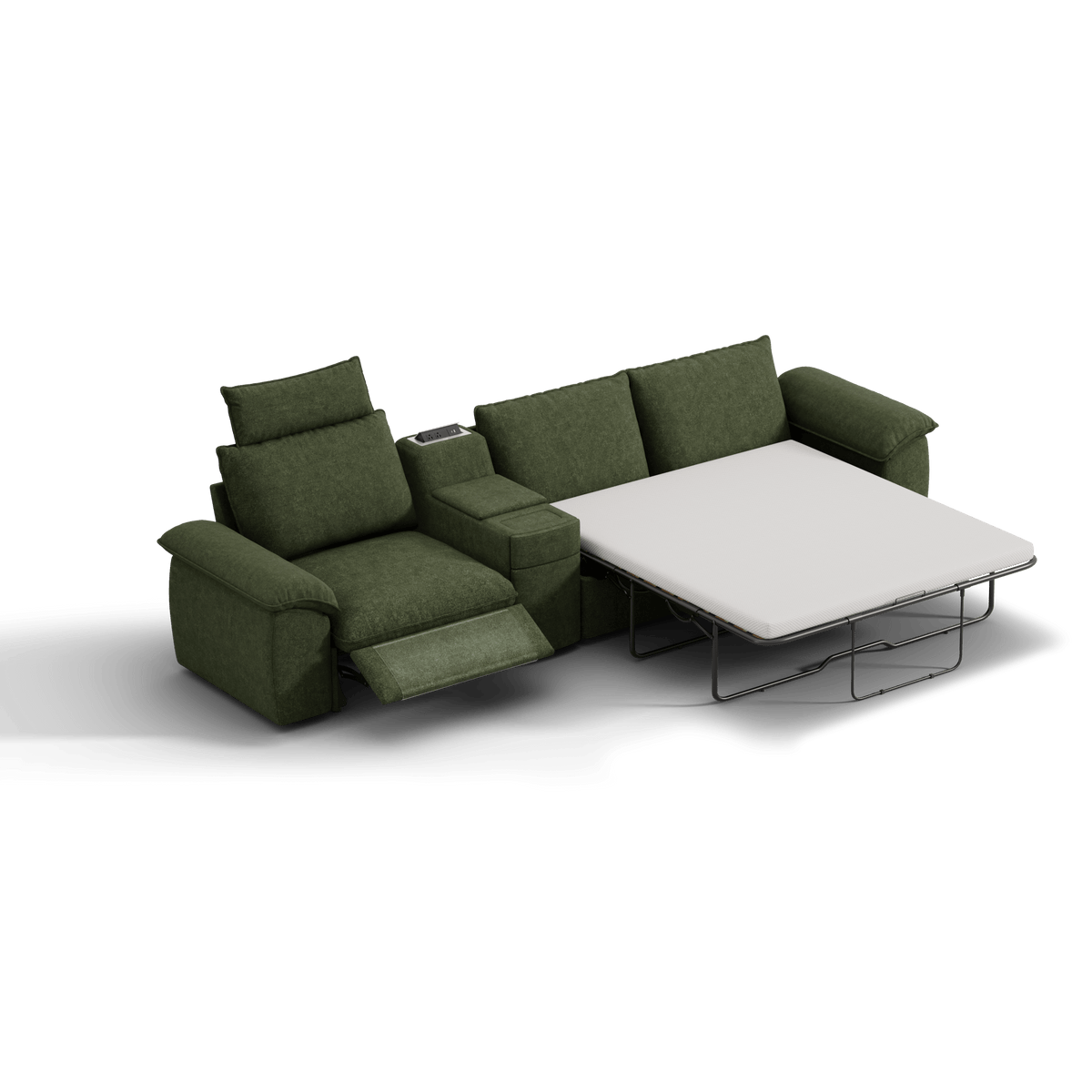 SOMA Oasis I 3 Seat Electric Sofa & Powered Console, with 2IN1 Hidden Sofa Bed | Nap Armrests