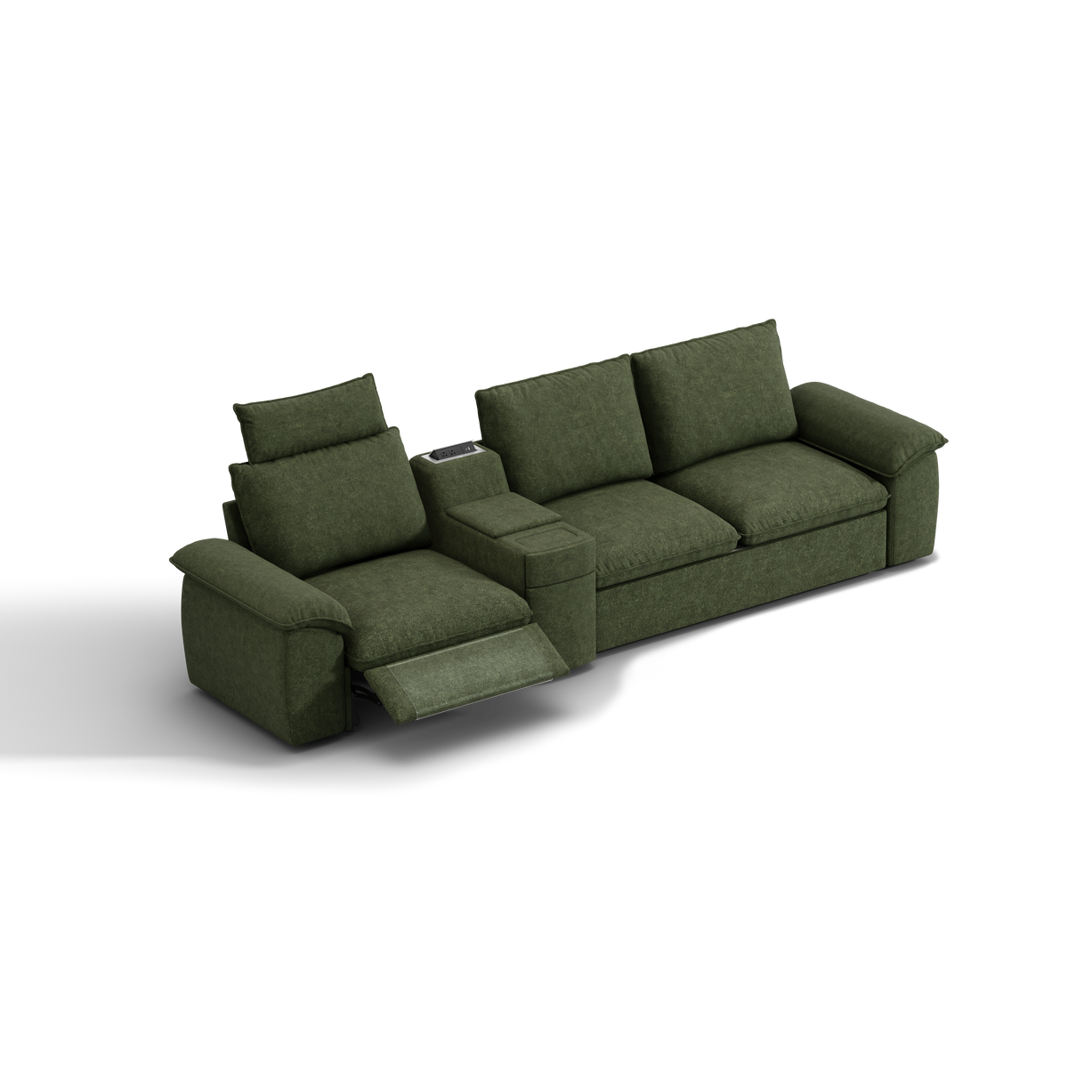 SOMA Oasis II 3 Seat Electric Sofa & Power Console, with Hidden One-pull Sofa Bed | Nap Armrests