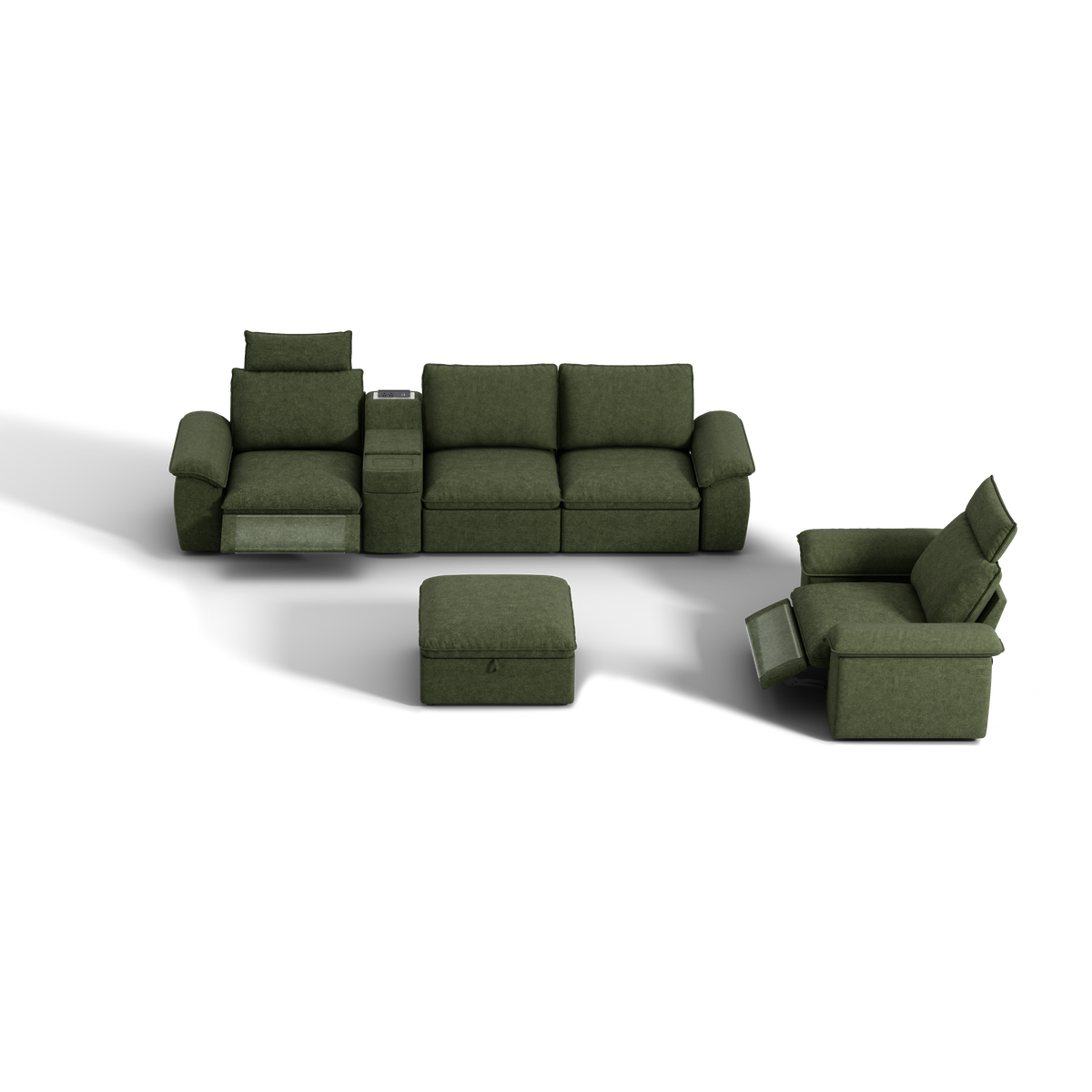SOMA Bundles 5 Seat Recliner & Power Console for Guest Room | Nap Armrests
