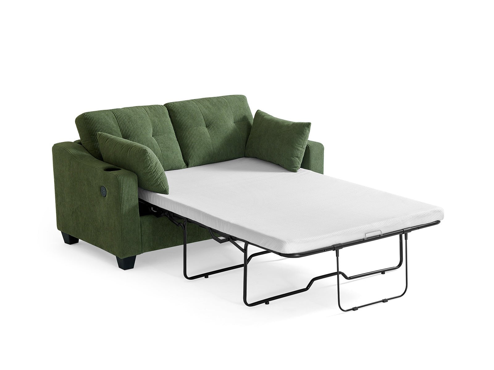 CURLIN Full Size 2IN1 Corduroy Pull Out Sofa Bed - green