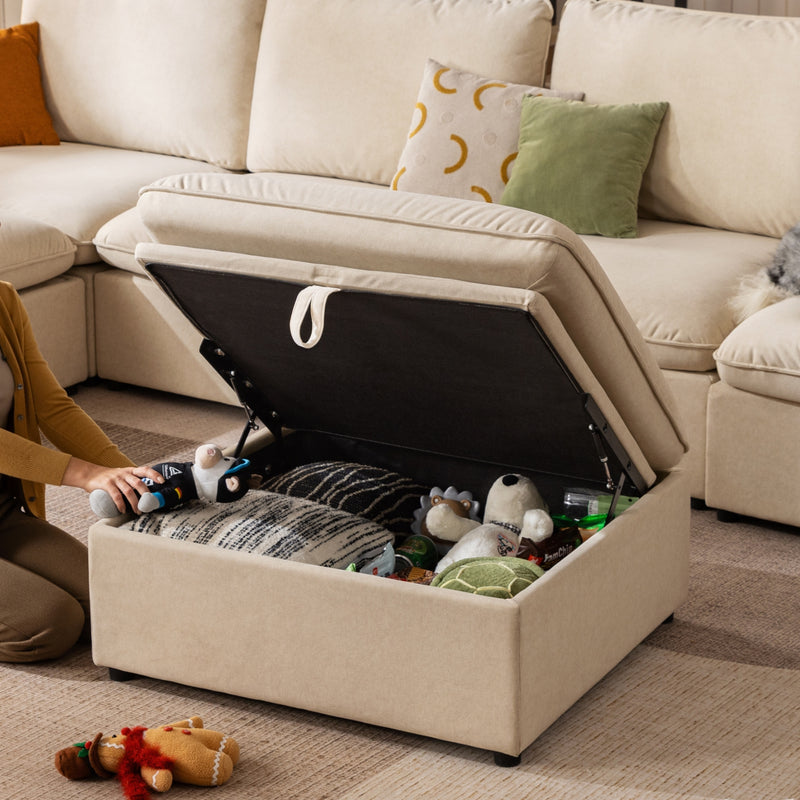 Easy-lift Storage Ottoman
