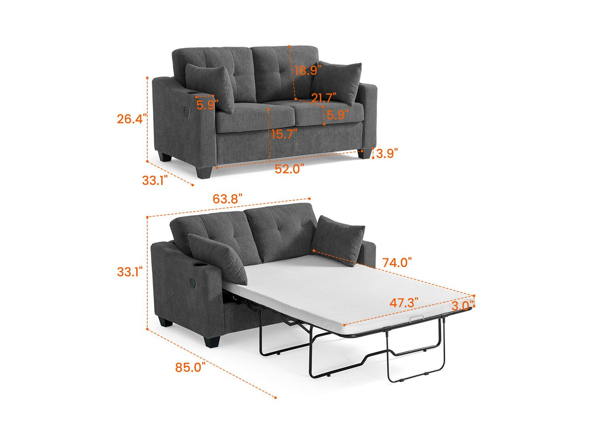 CURLIN 2-in-1 Pull Out Sofa Bed