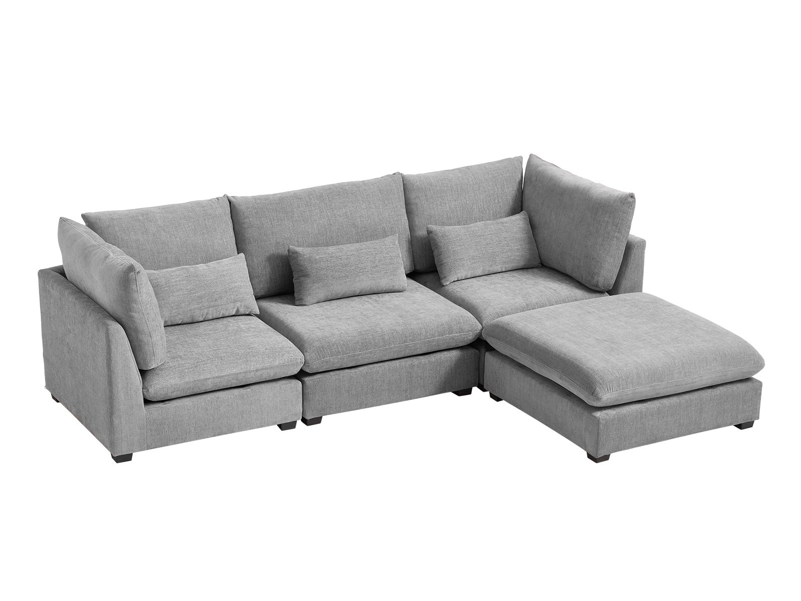 MONARCA Chenille 3 Seats with Ottoman