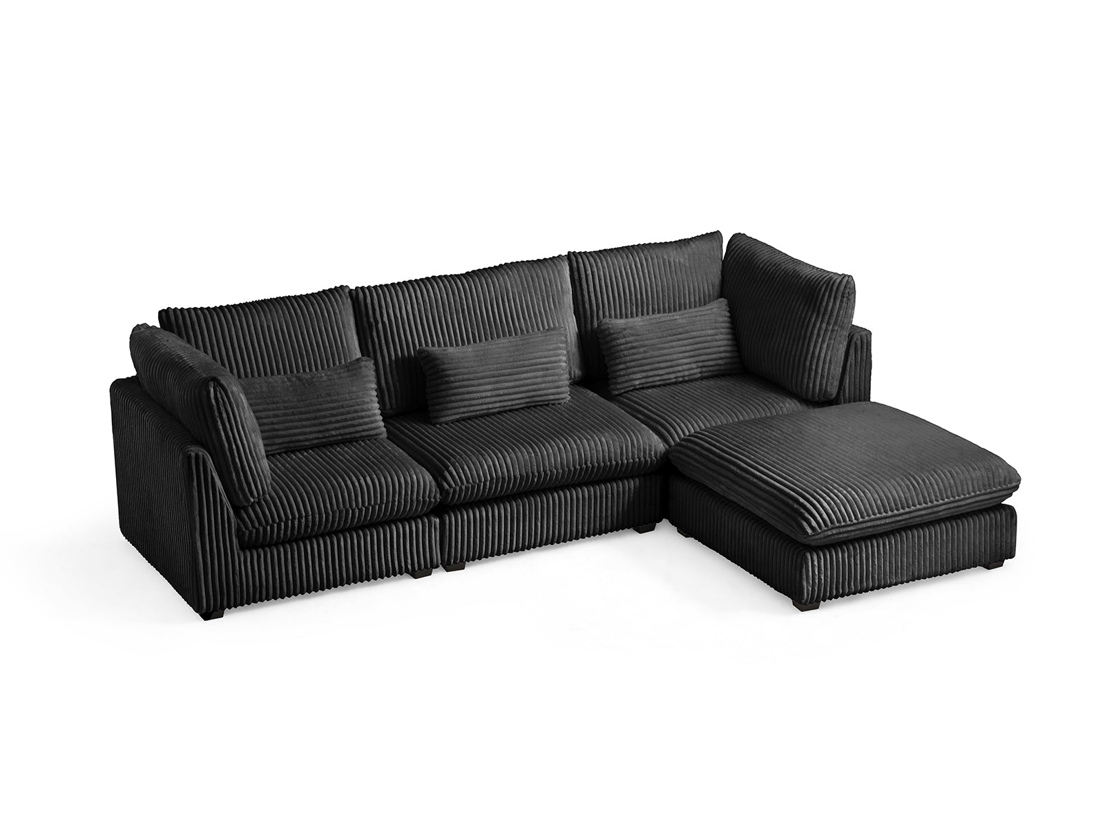 MONARCA Corduroy 3 Seats with 1 Ottoman
