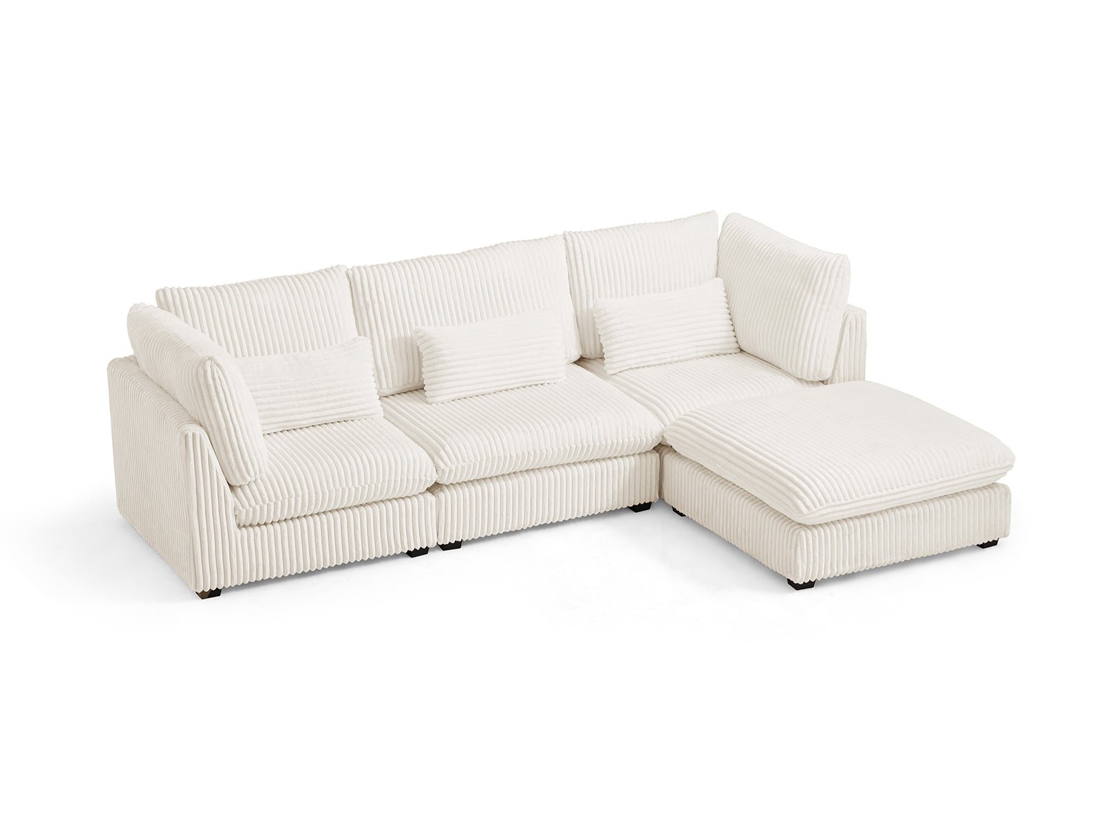 MONARCA Corduroy 3 Seats with 1 Ottoman
