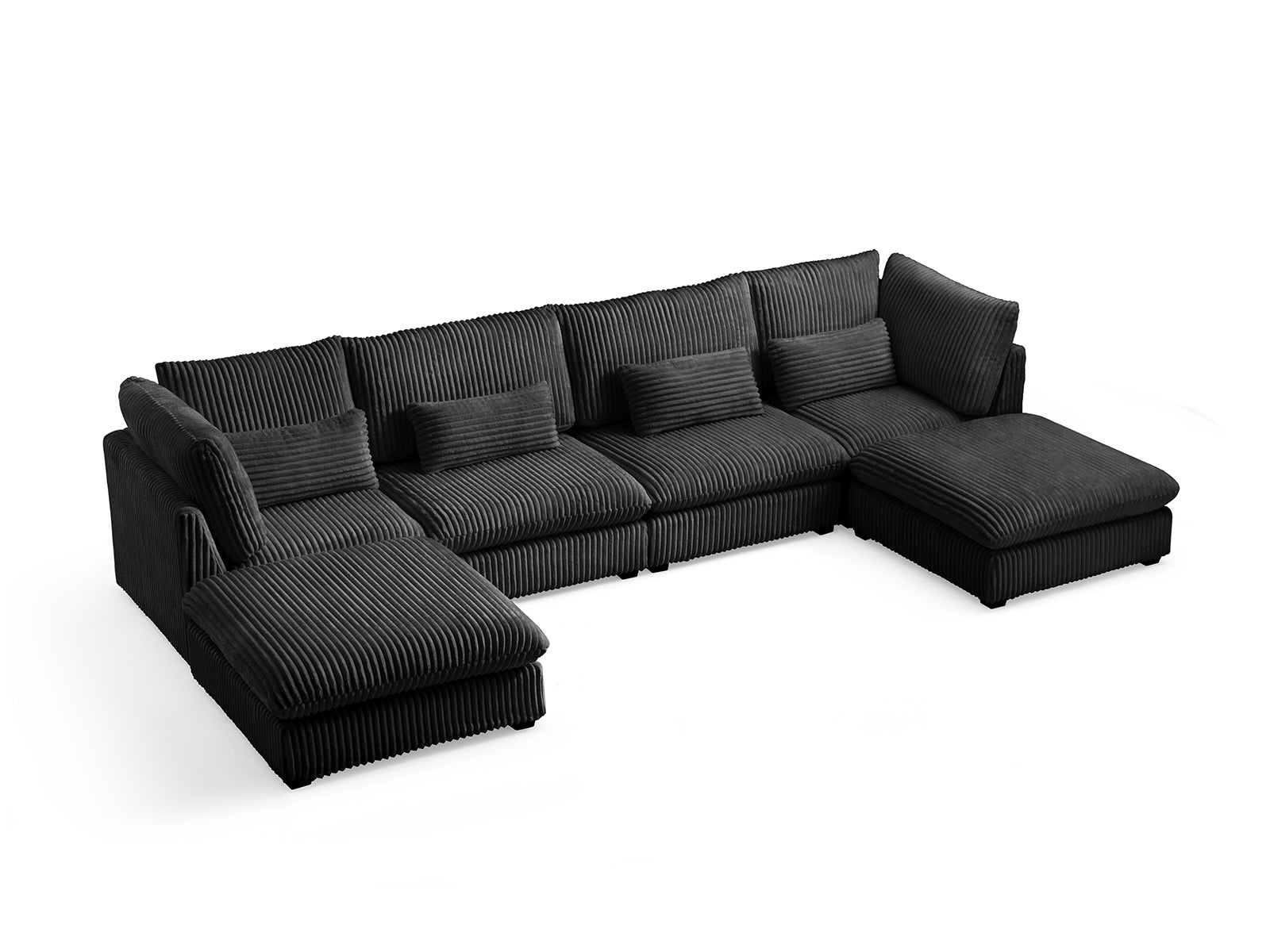 MONARCA Corduroy 4 Seats with 2 Ottomans