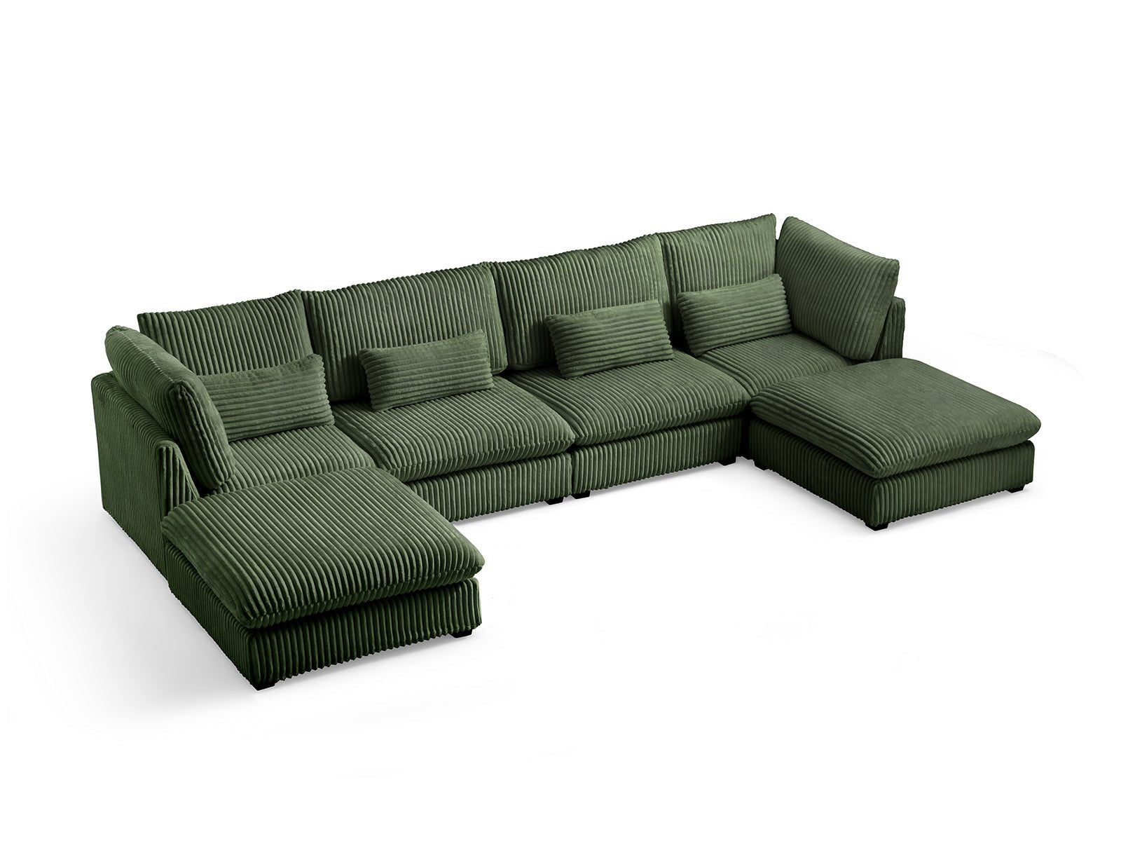 MONARCA Corduroy 4 Seats with 2 Ottomans