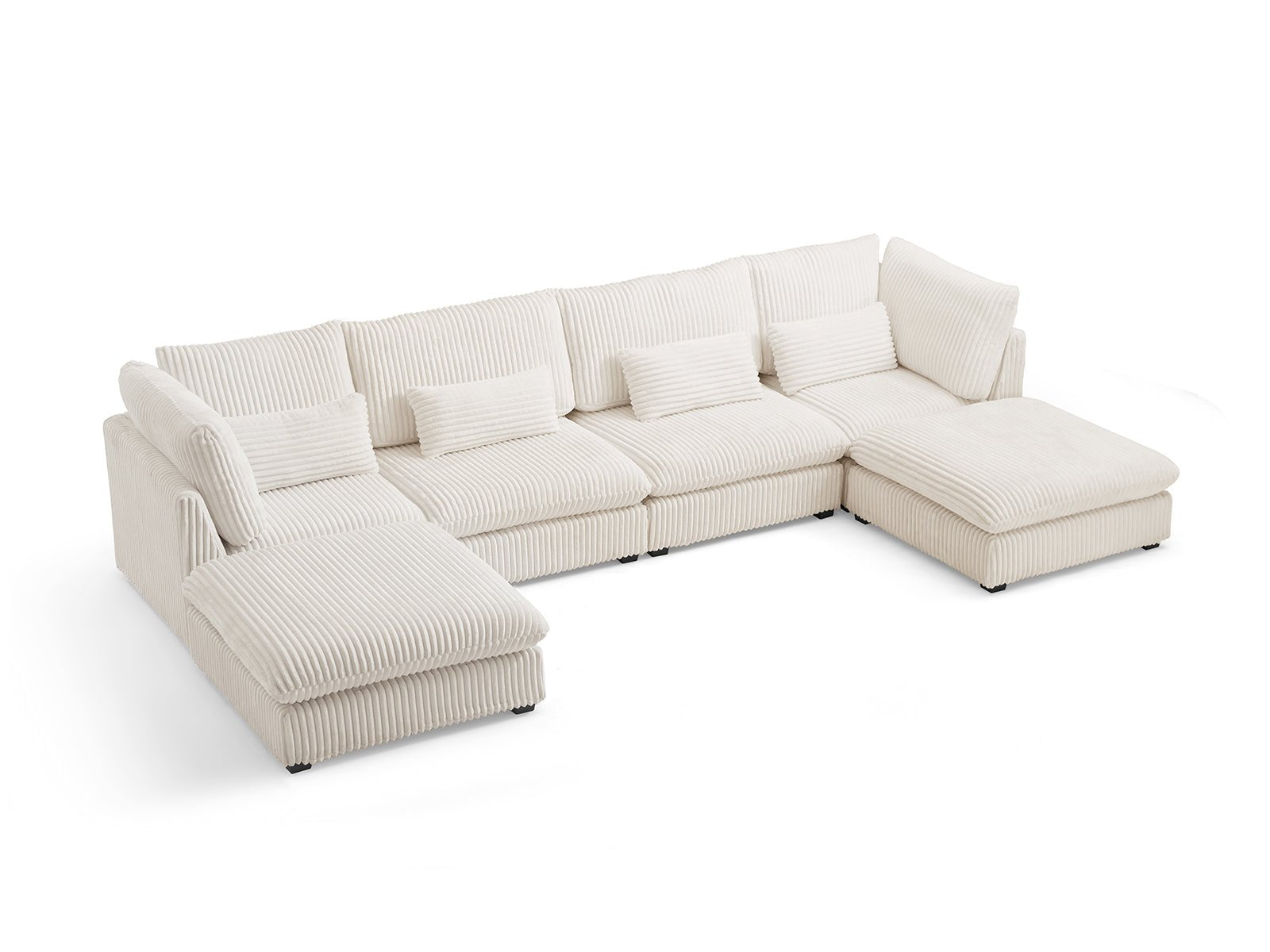 MONARCA Corduroy 4 Seats with 2 Ottomans