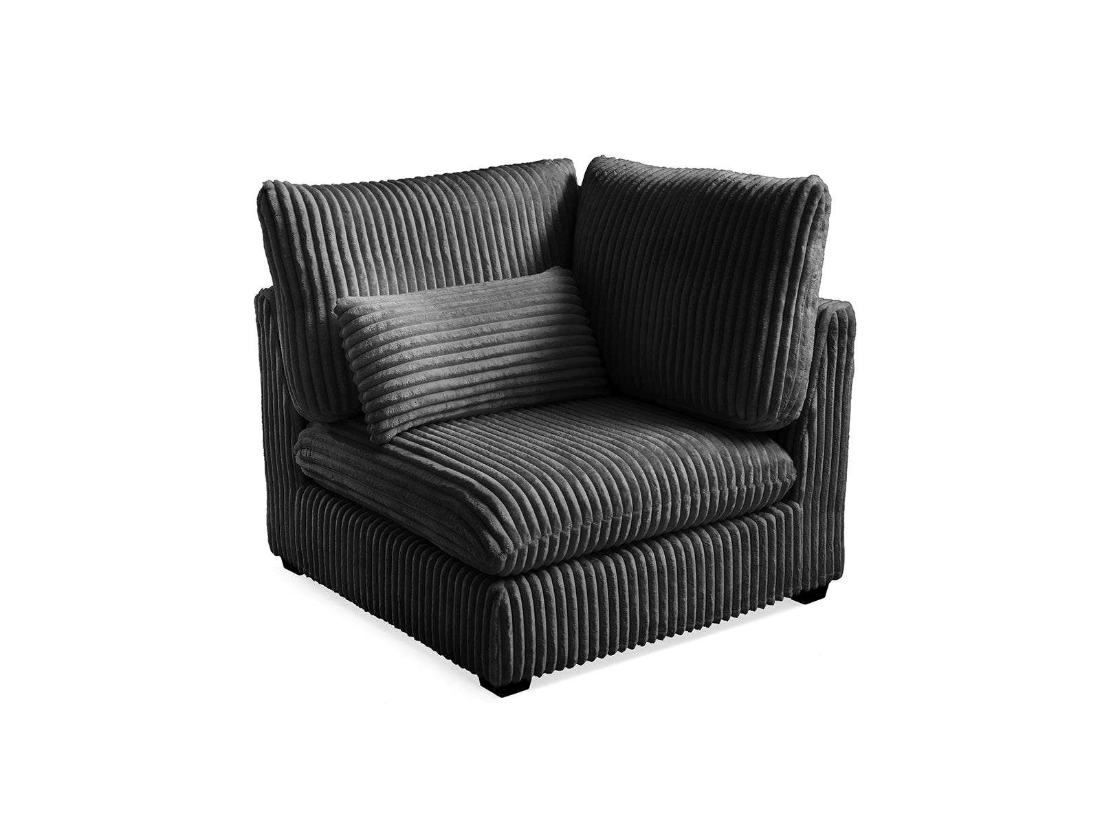 MONARCA Fluffy Corduroy 38.5" XL Corner Seat - black